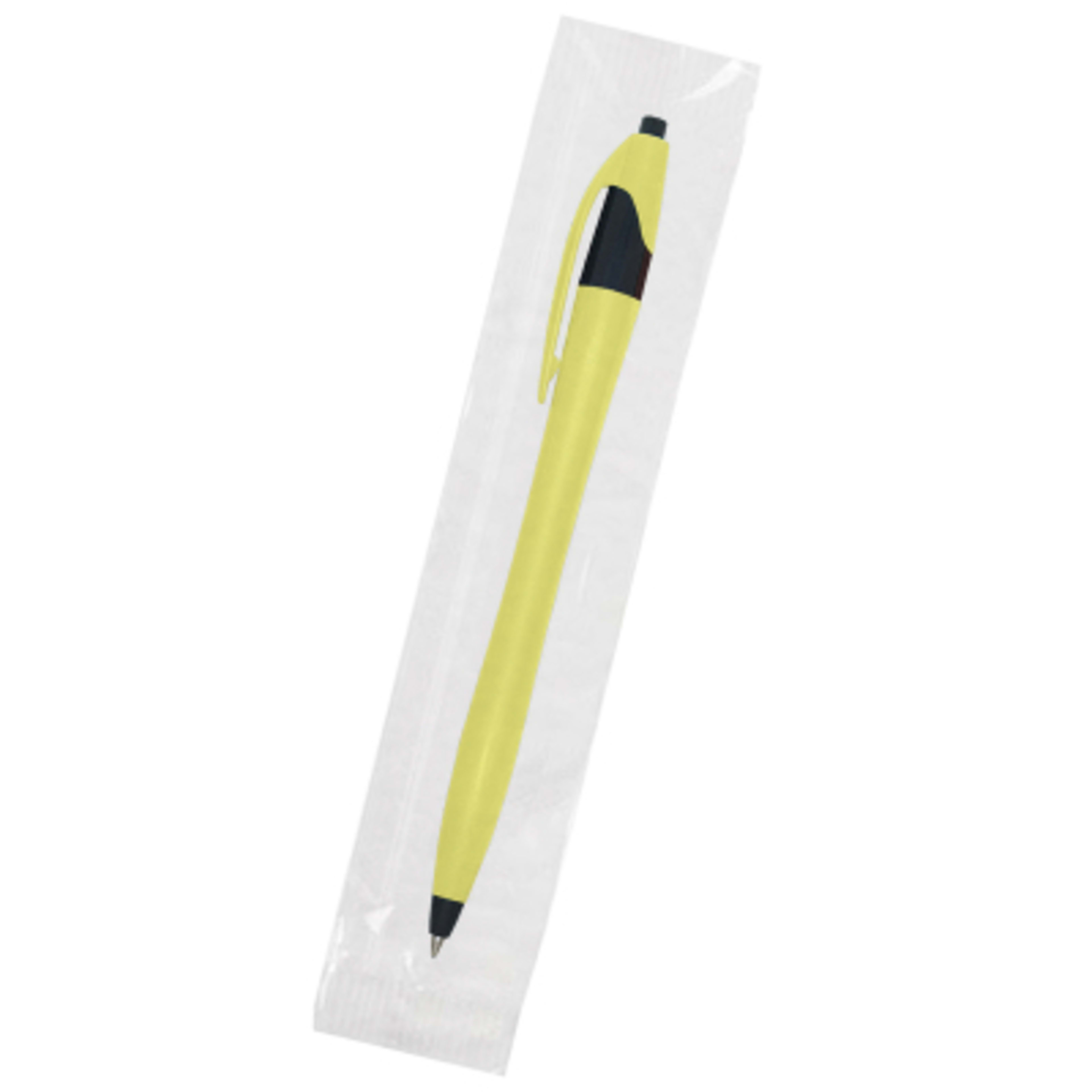 Ballpoint Pen Plunger Action Classic Design - 5.75 in - Yellow - Cellobag - product view 53