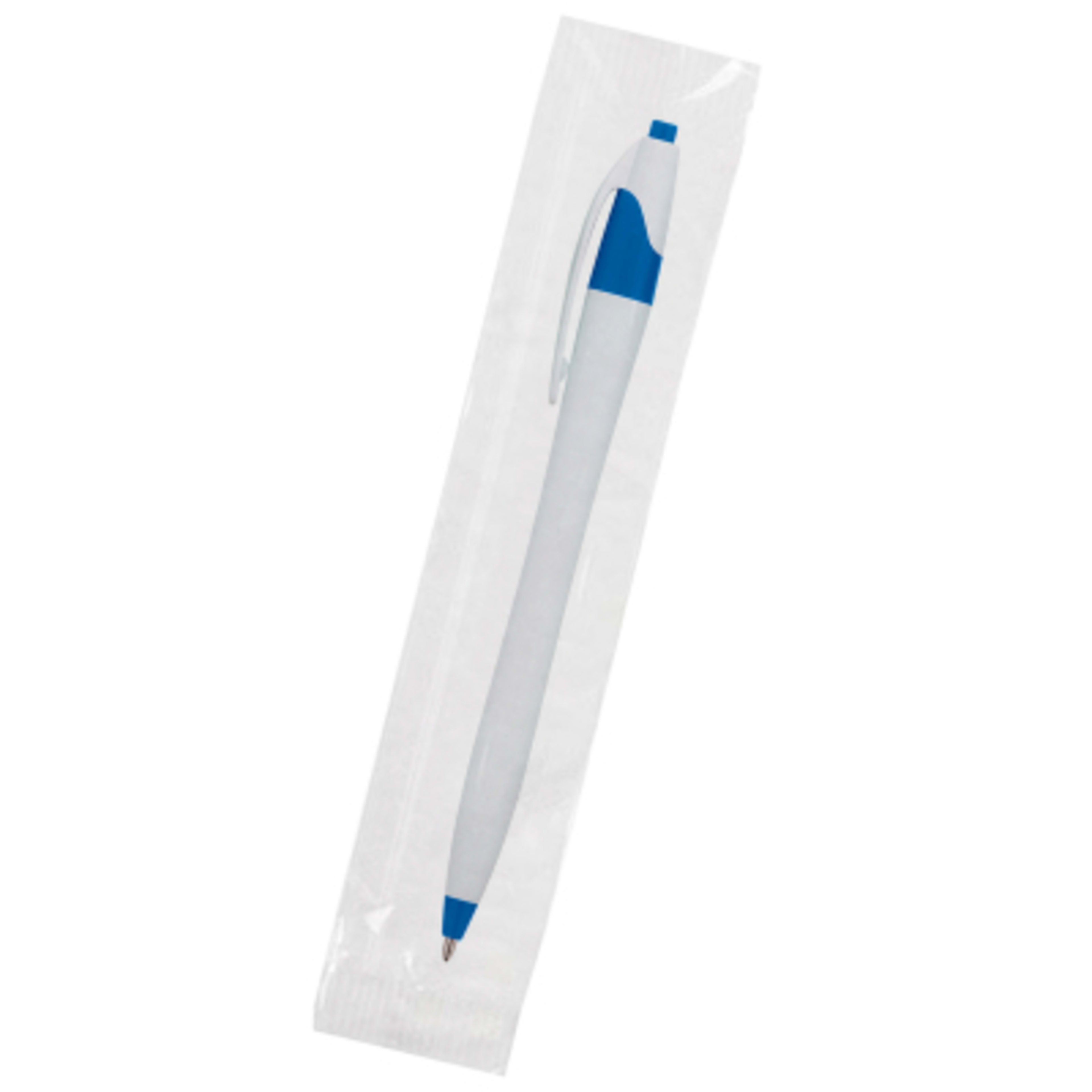 Ballpoint Pen Plunger Action Classic Design - 5.75 in - White/Blue - Cellobag - product view 58