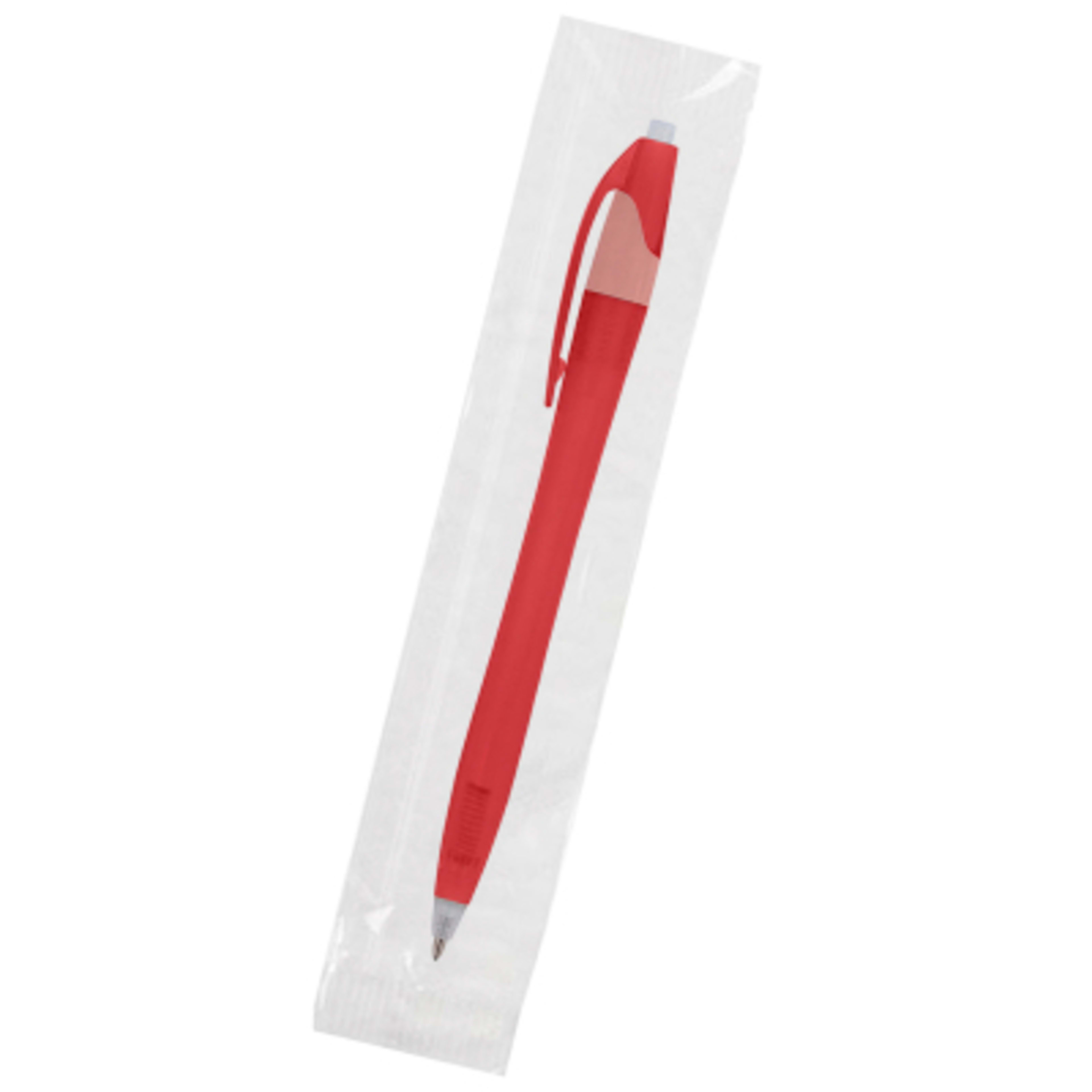 Ballpoint Pen Plunger Action Classic Design - 5.75 in - TRN/Red - Cellobag - product view 60