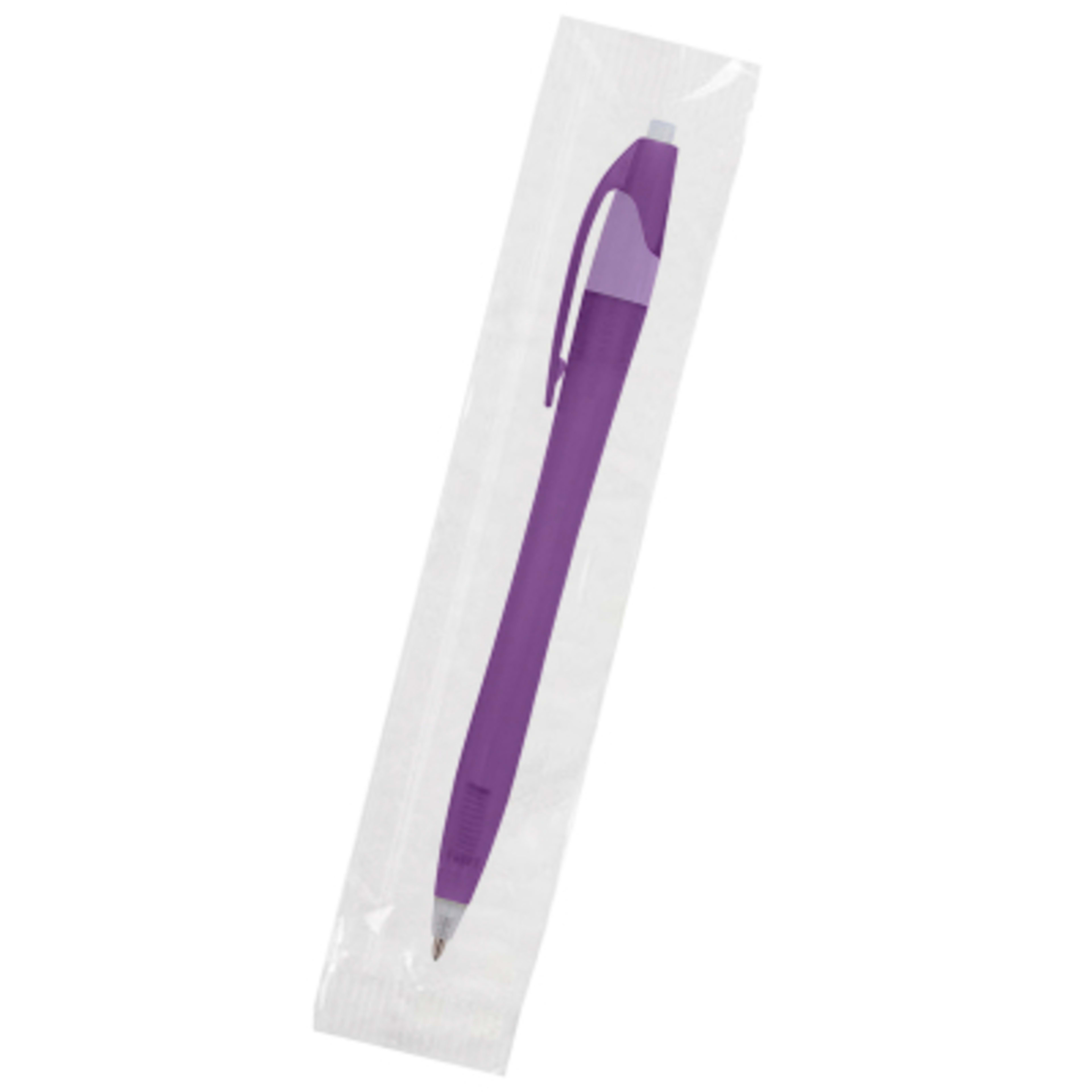 Ballpoint Pen Plunger Action Classic Design - 5.75 in - TRN/Purple - Cellobag - product view 61