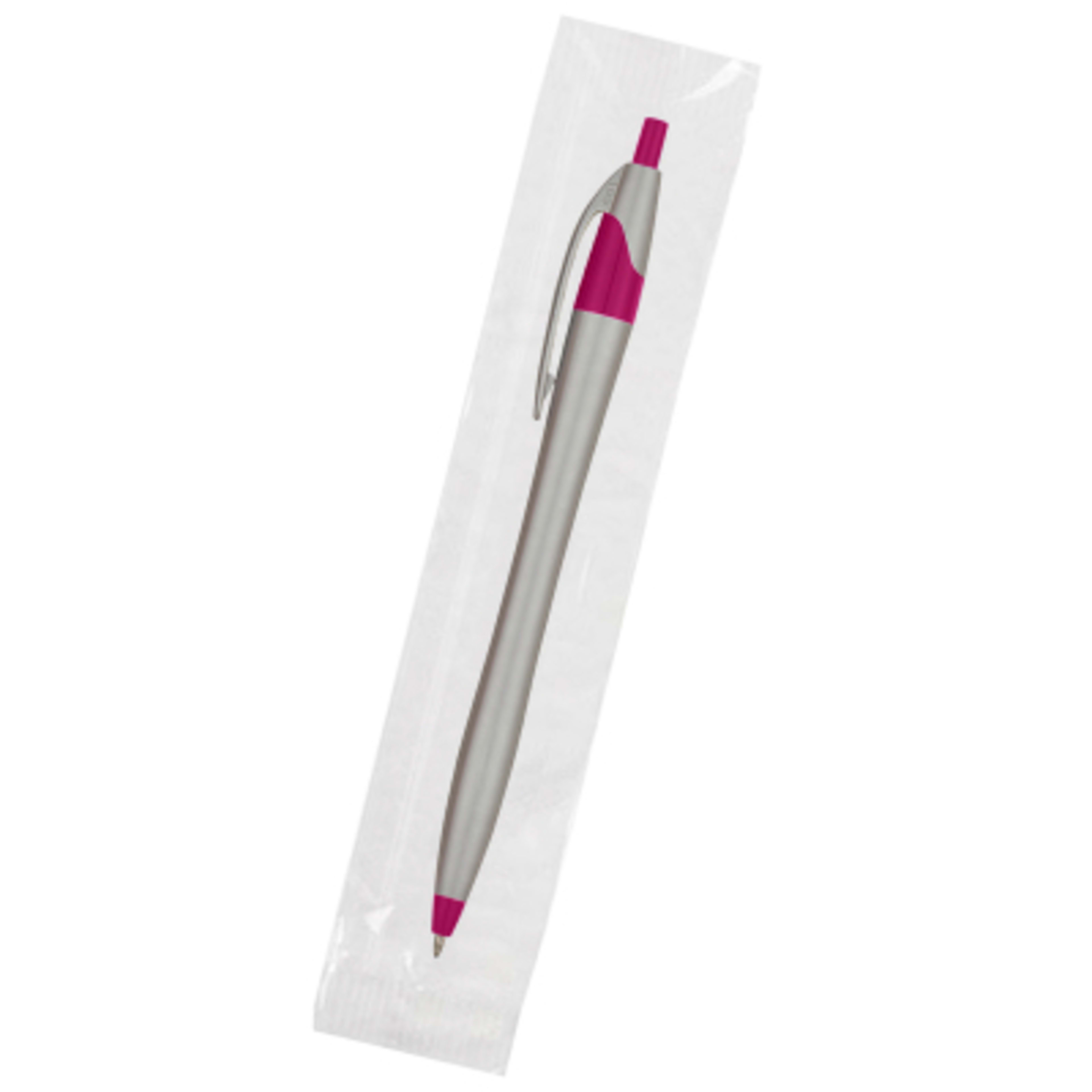 Ballpoint Pen Plunger Action Classic Design - 5.75 in - Silver/FUS - Cellobag - product view 69