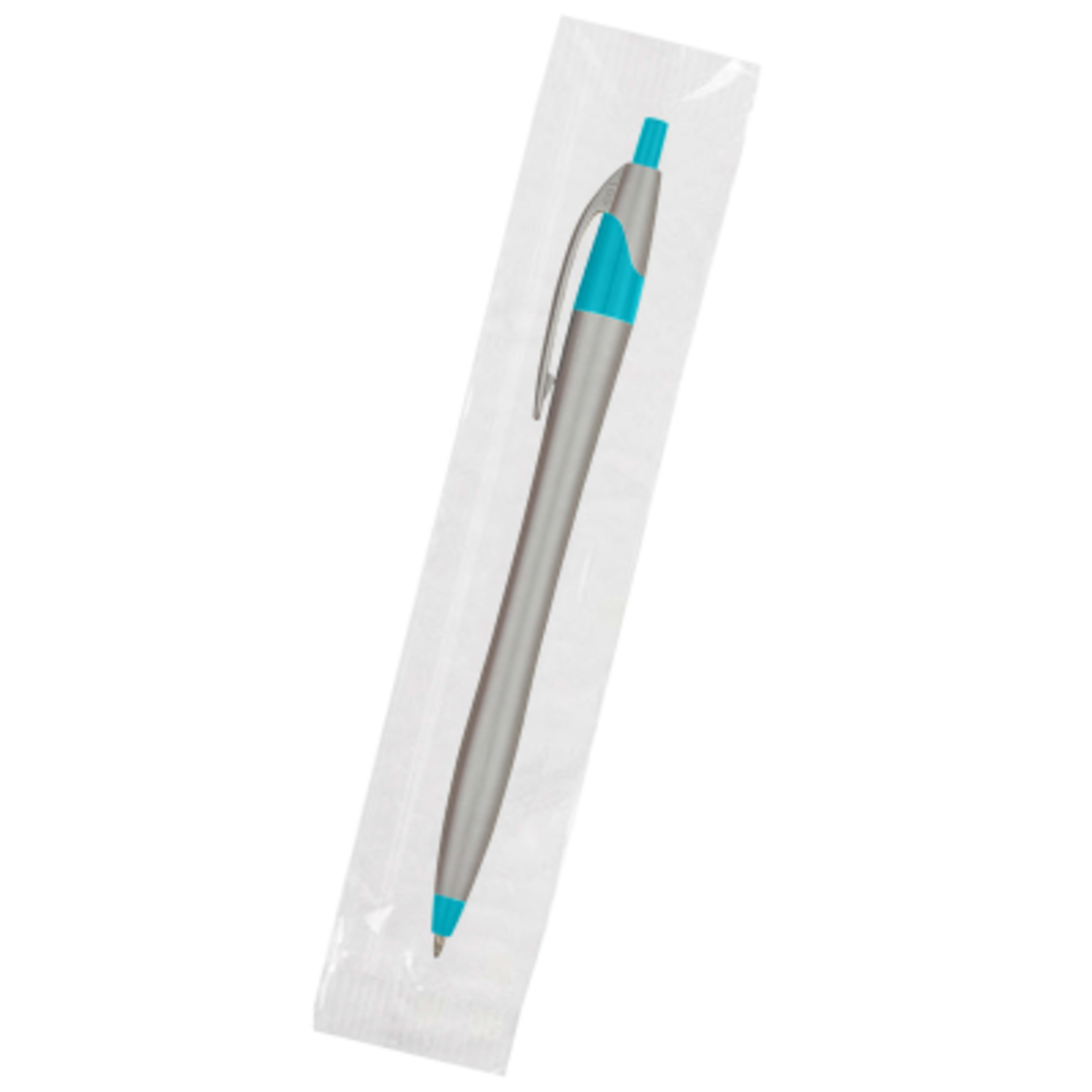 Ballpoint Pen Plunger Action Classic Design - 5.75 in - Silver/BLL - Cellobag - product view 70