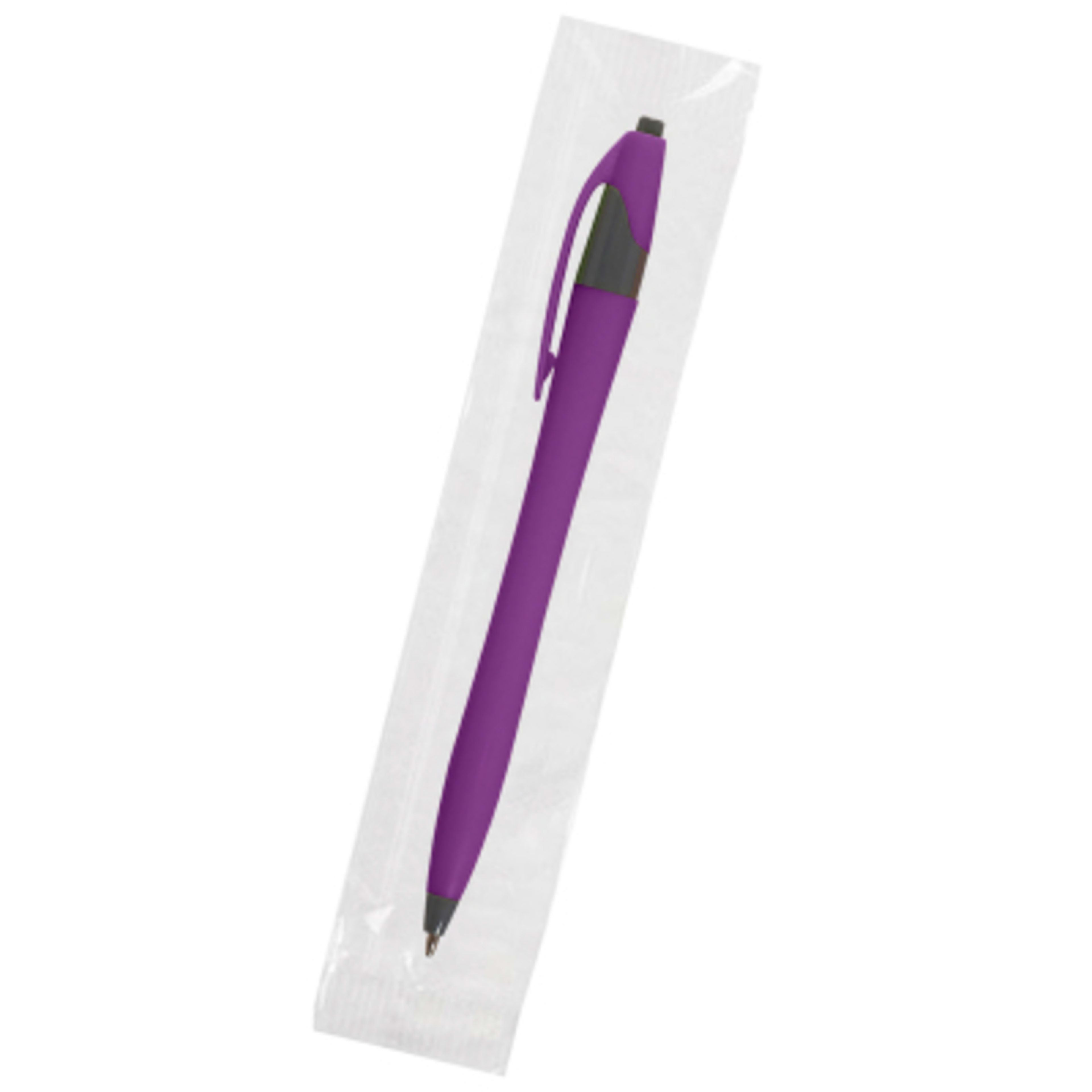 Ballpoint Pen Plunger Action Classic Design - 5.75 in - Purple/Gray - Cellobag - product view 71