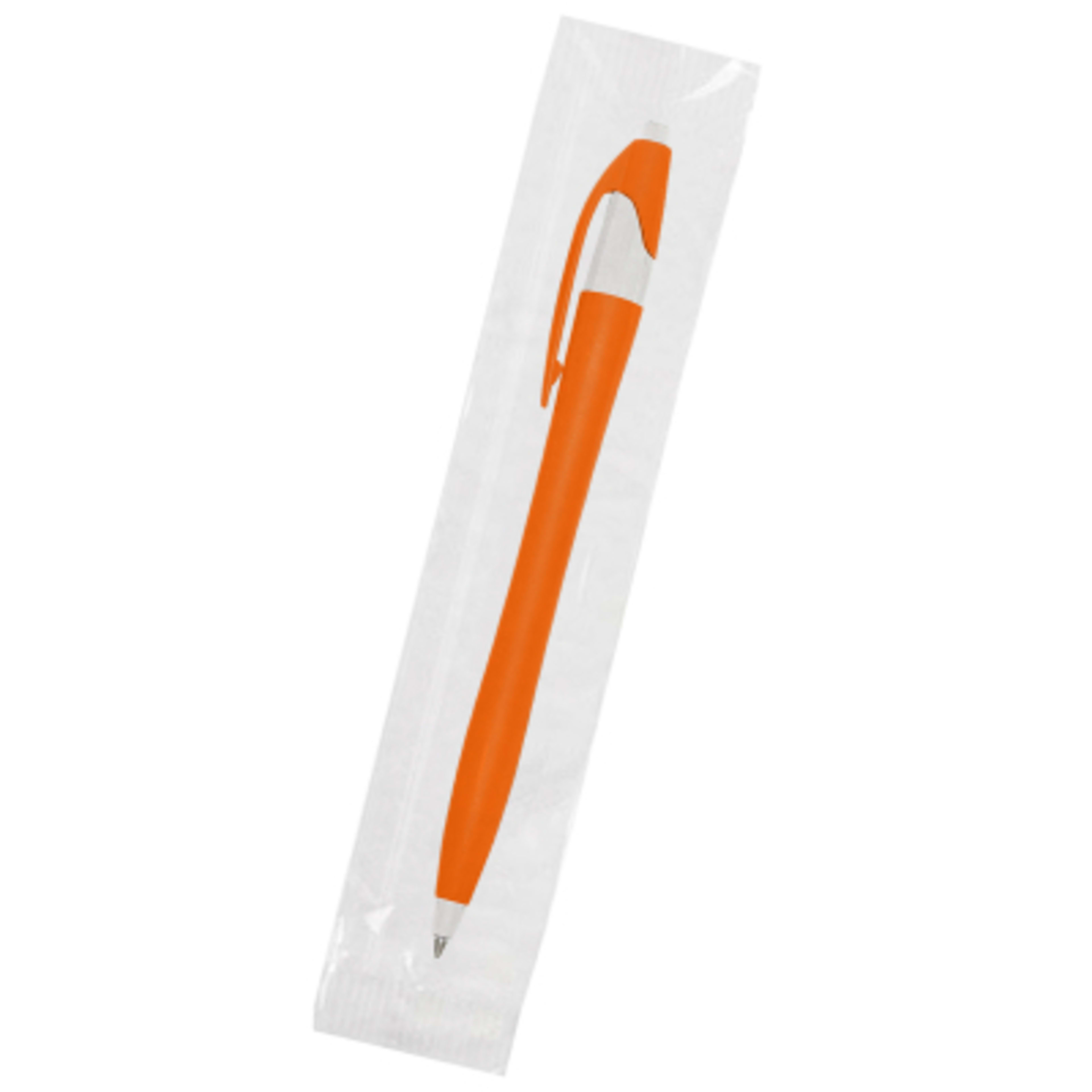 Ballpoint Pen Plunger Action Classic Design - 5.75 in - ORN/White - Cellobag - product view 72