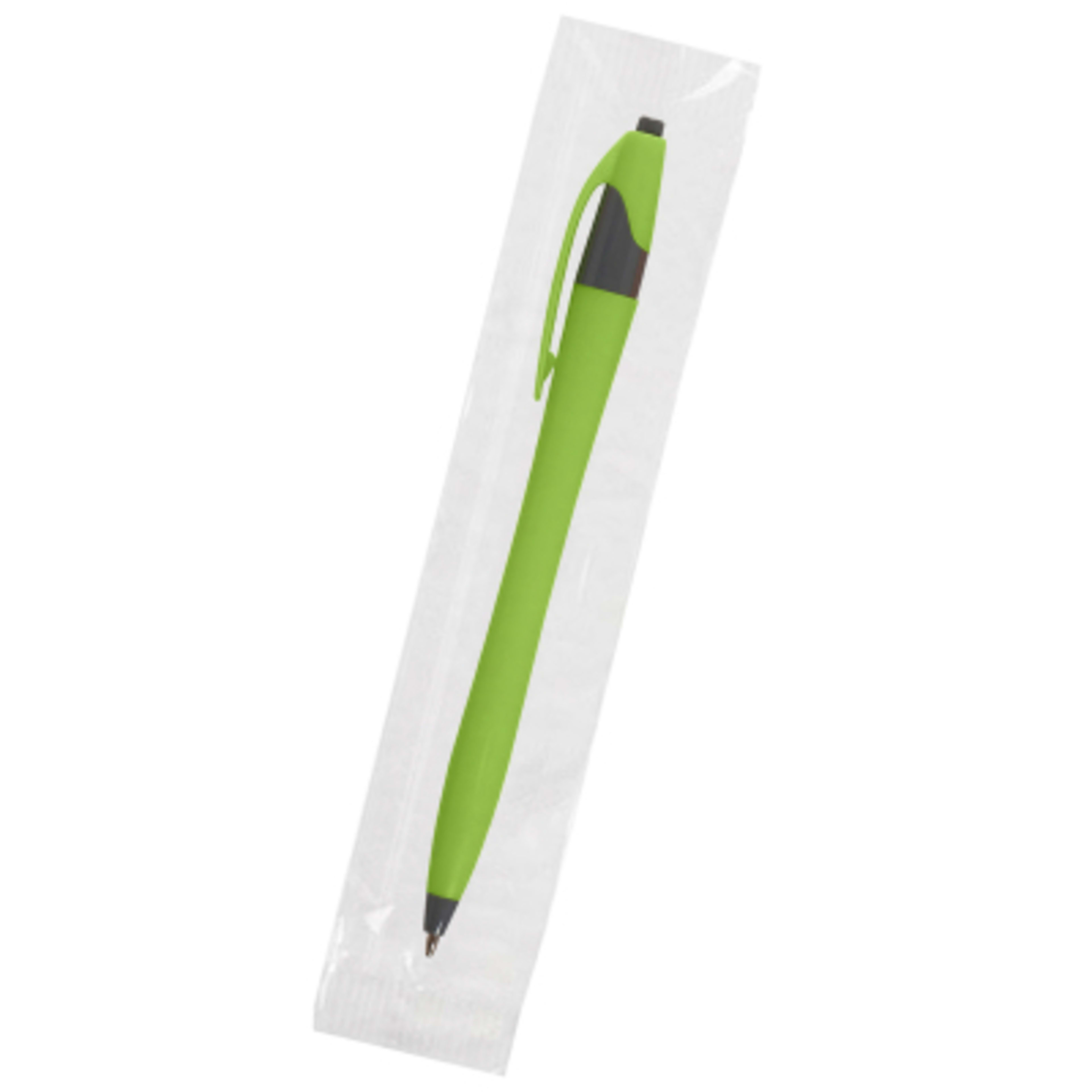 Ballpoint Pen Plunger Action Classic Design - 5.75 in - Lime/Gray - Cellobag - product view 76