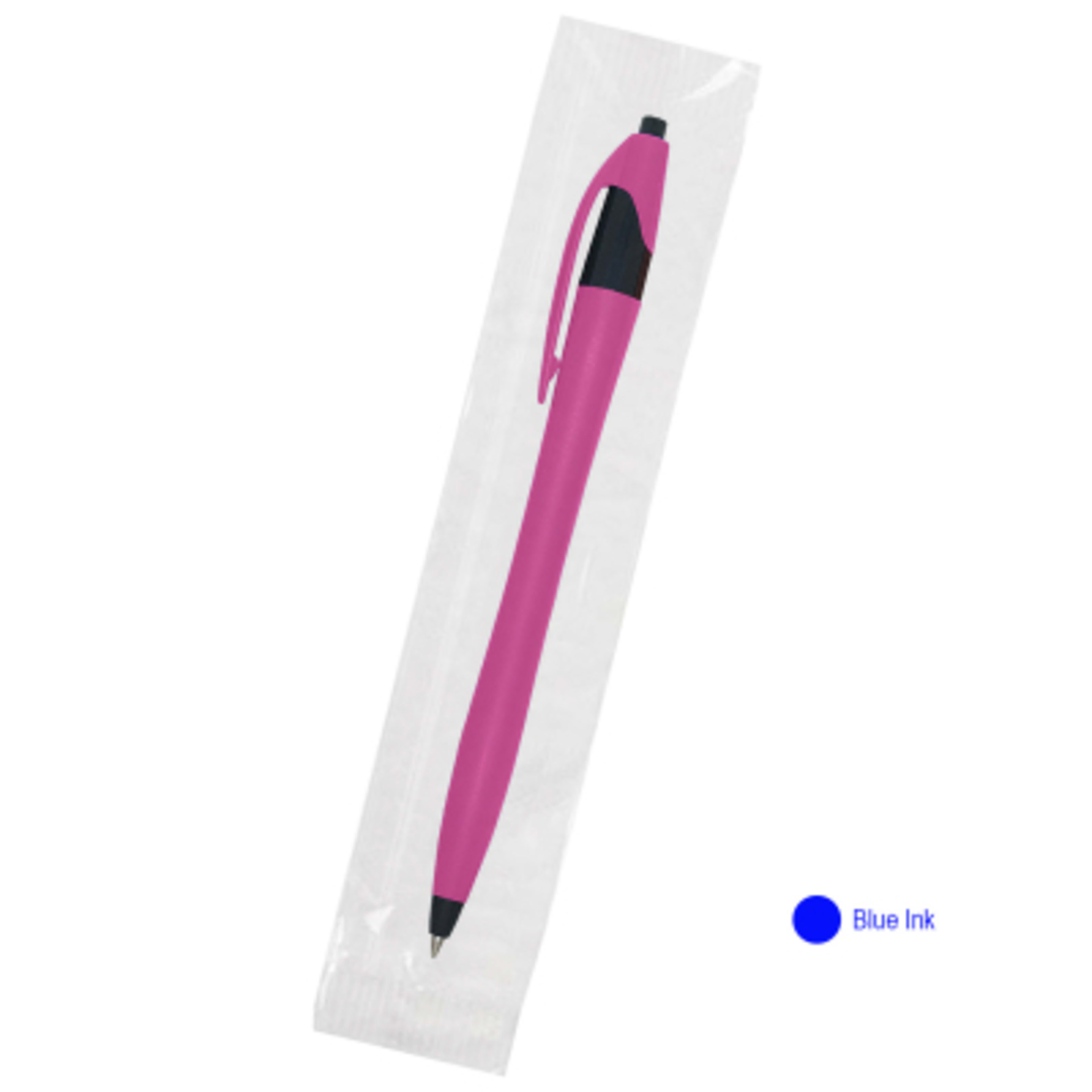 Ballpoint Pen Plunger Action Classic Design - 5.75 in - FUS/Blue - Cellobag - product view 80