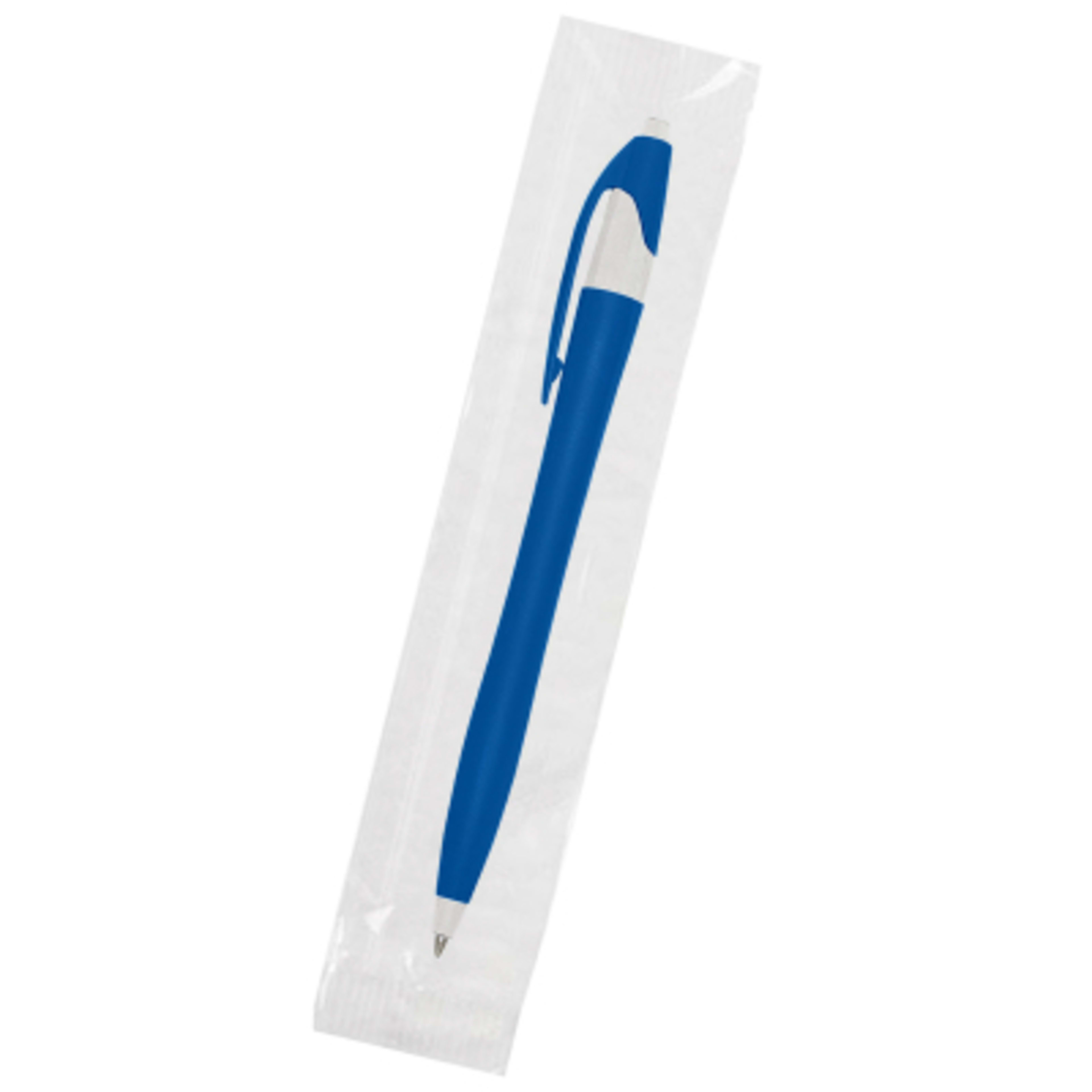 Ballpoint Pen Plunger Action Classic Design - 5.75 in - Blue/White - Cellobag - product view 82