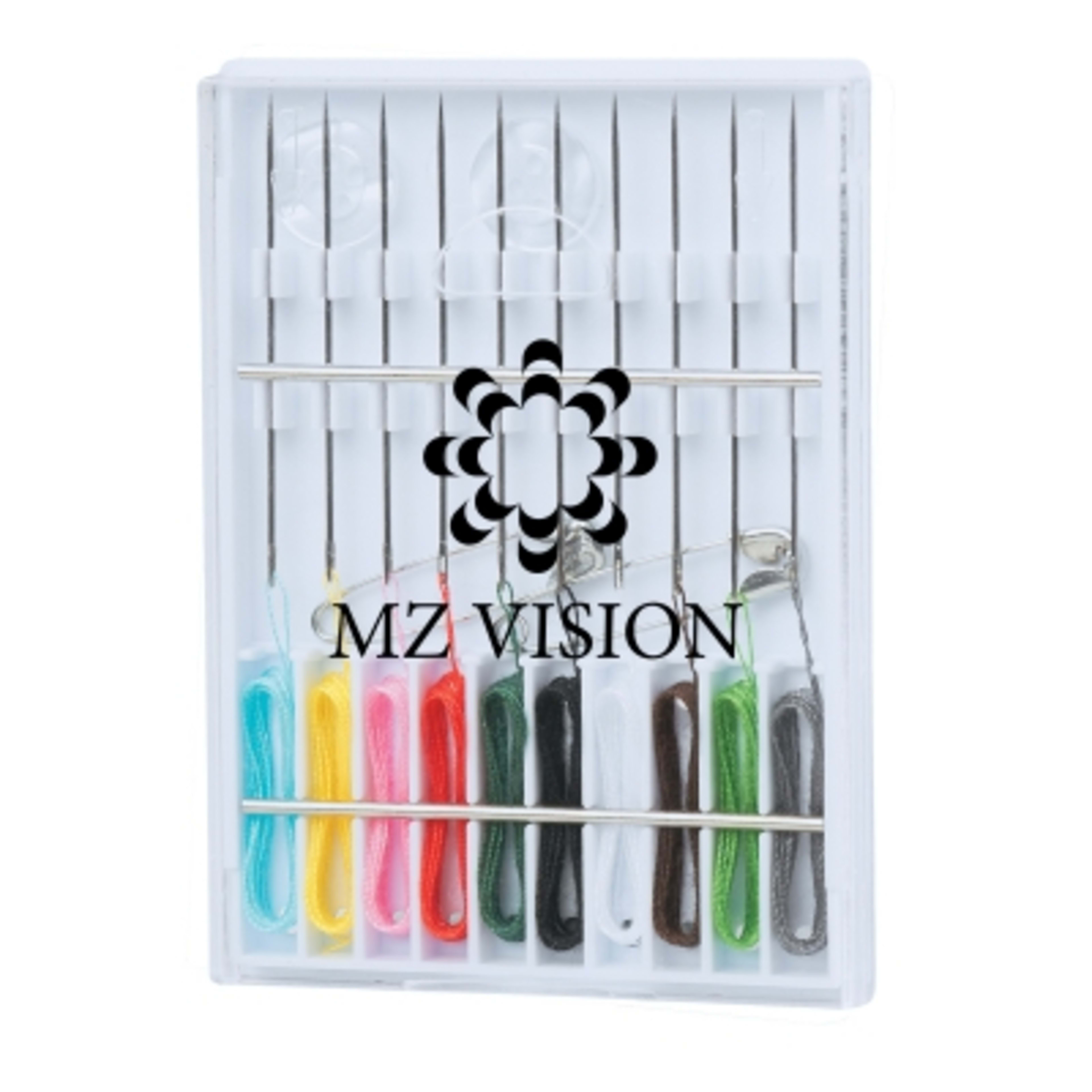 Sewing Kit Pre-Threaded Needles 10 Piece - 2.25 x 3 in - Clear - Silkscreen - product view 2