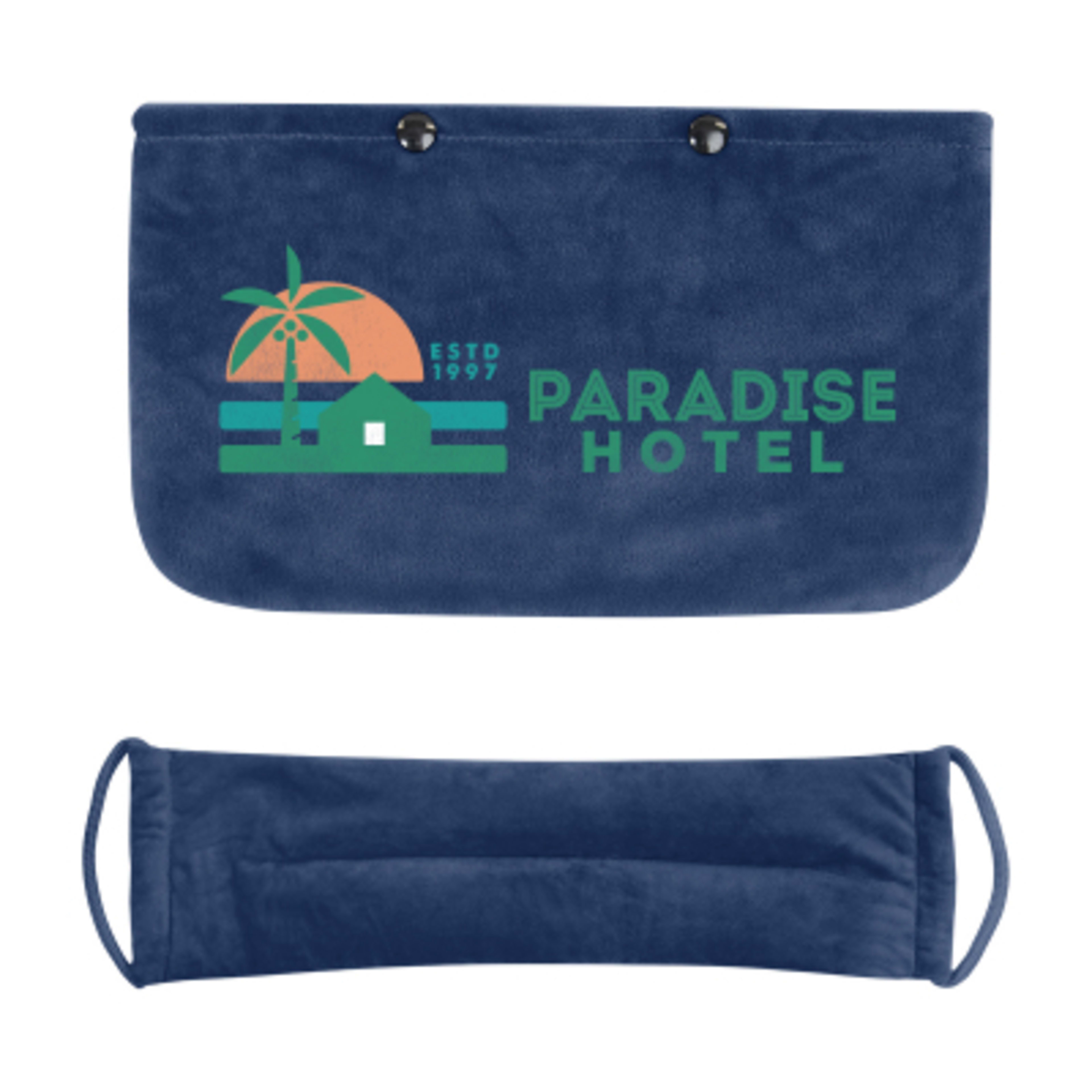 Neck Shoulder Wrap Velboa Flaxseed Hot Cold - 20 x 5 in - Navy - Colorbrite - product view 1