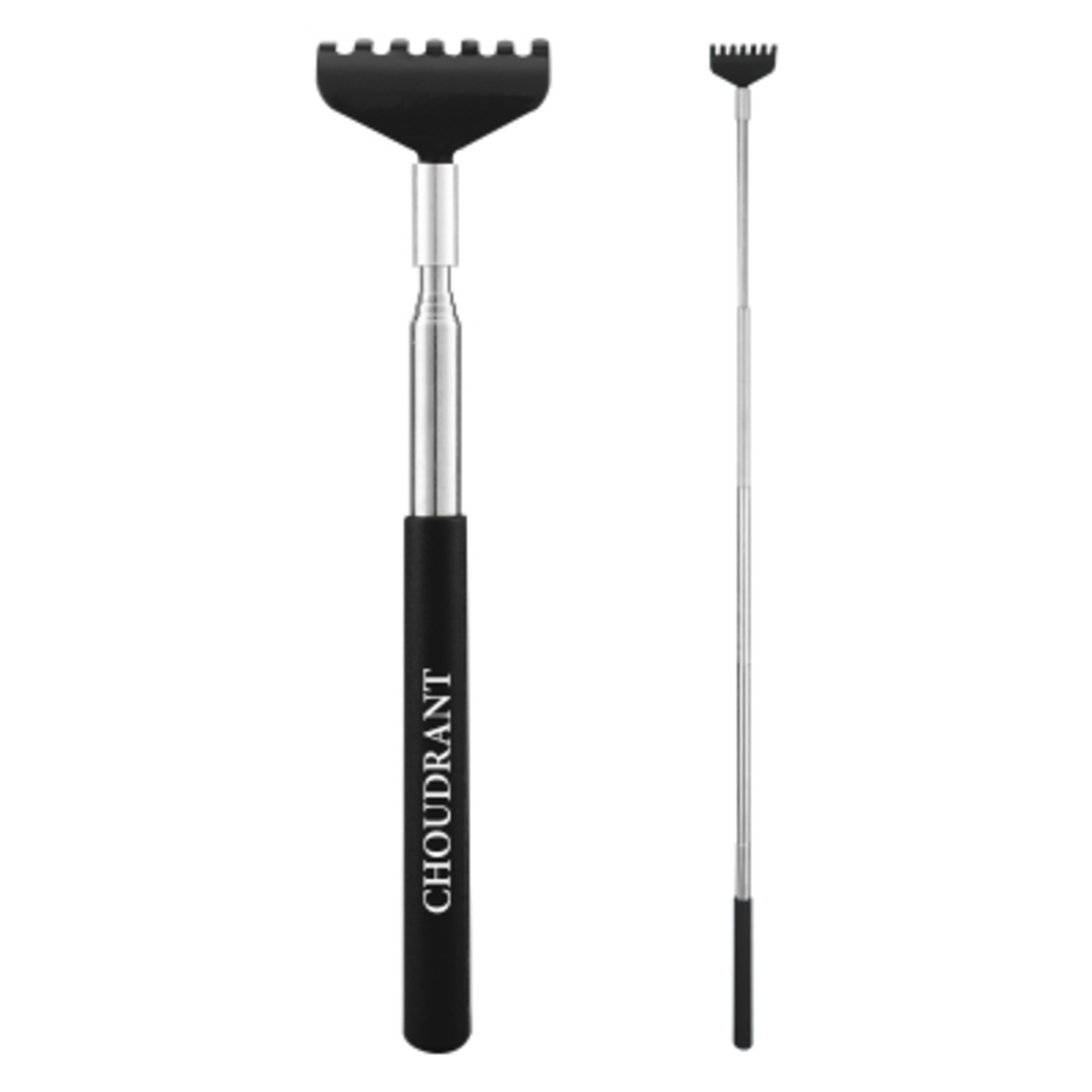 Back Scratcher Extendable Stainless Steel - 7.5 in to 26 in - Black - Padprint - product view 1