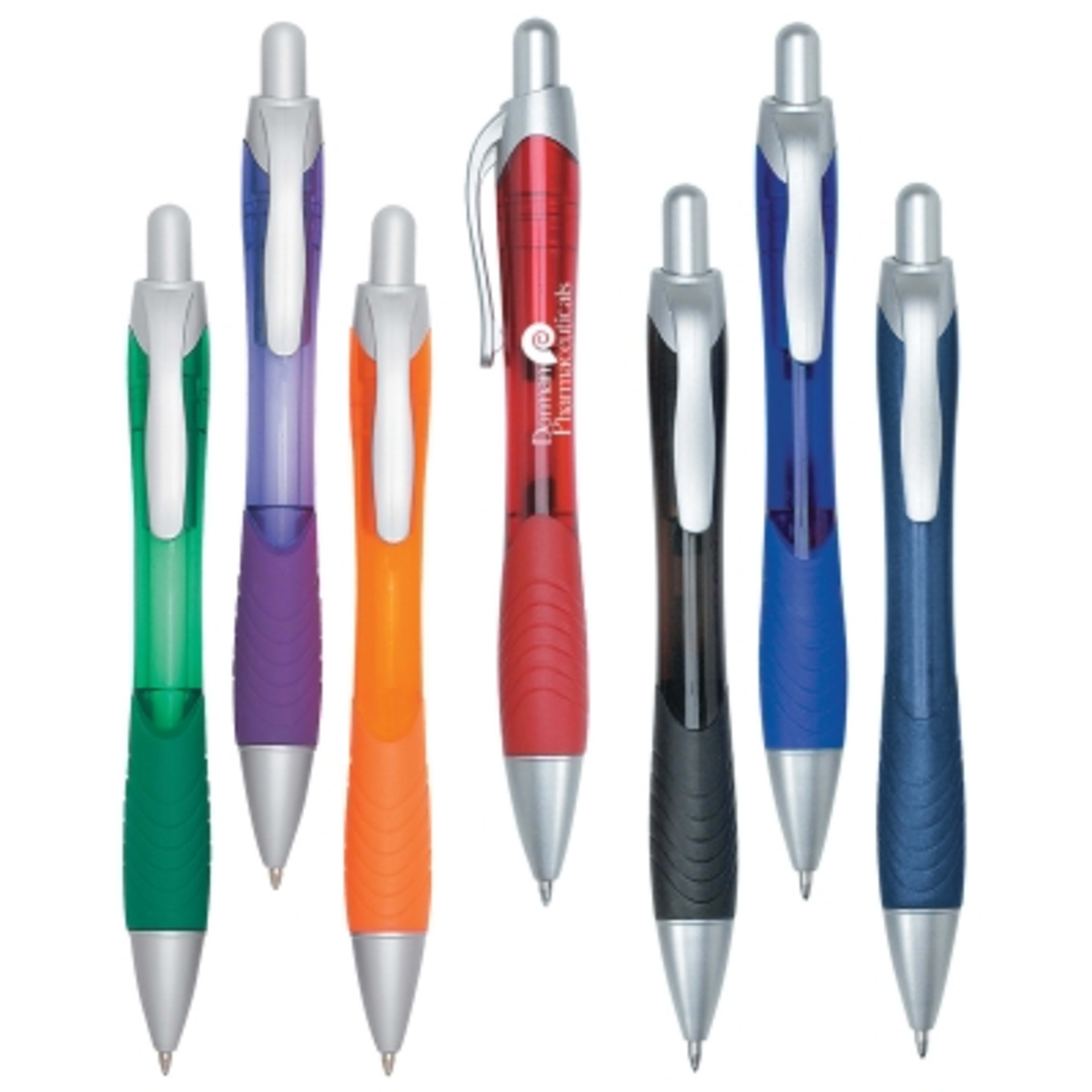 Ballpoint Pen with Rubber Grip - 5.5 in - Group Shot - product view 2