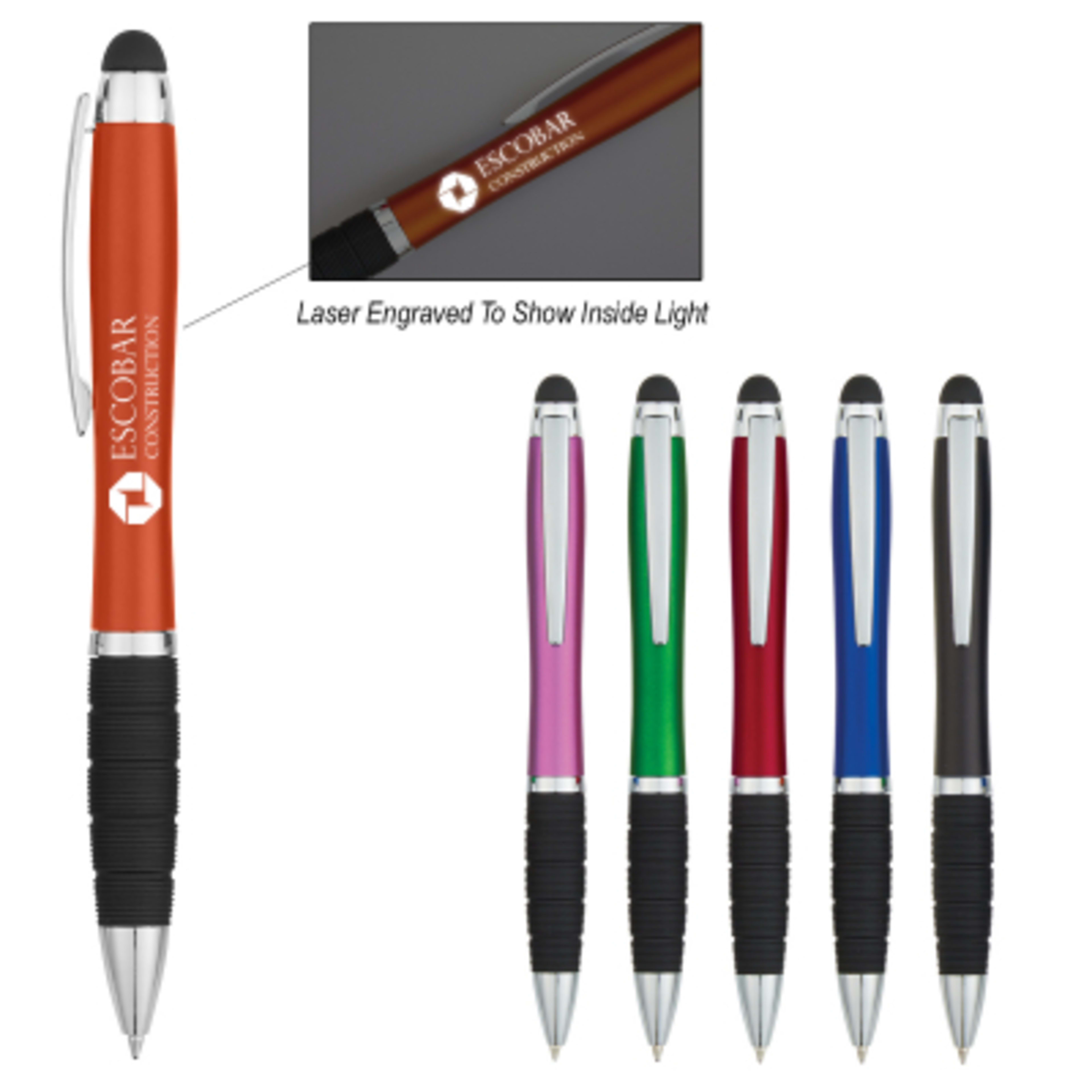 Light Stylus Pen Recycled ABS LED - 5.5 in - Group Shot - product view 4
