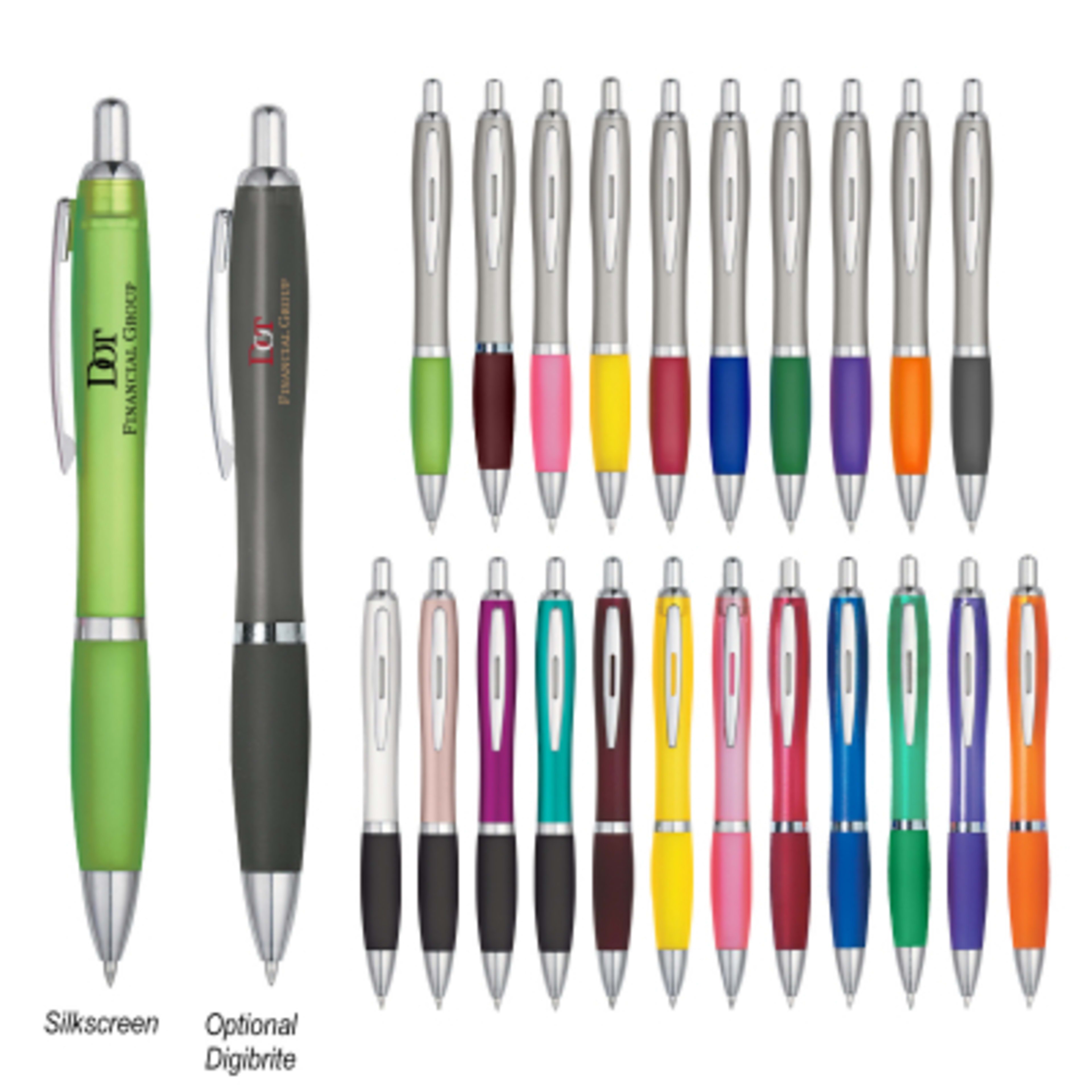 Ballpoint Pen Satin Finish Recycled ABS - 5.5 in - Group Shot - promotional product with custom logo