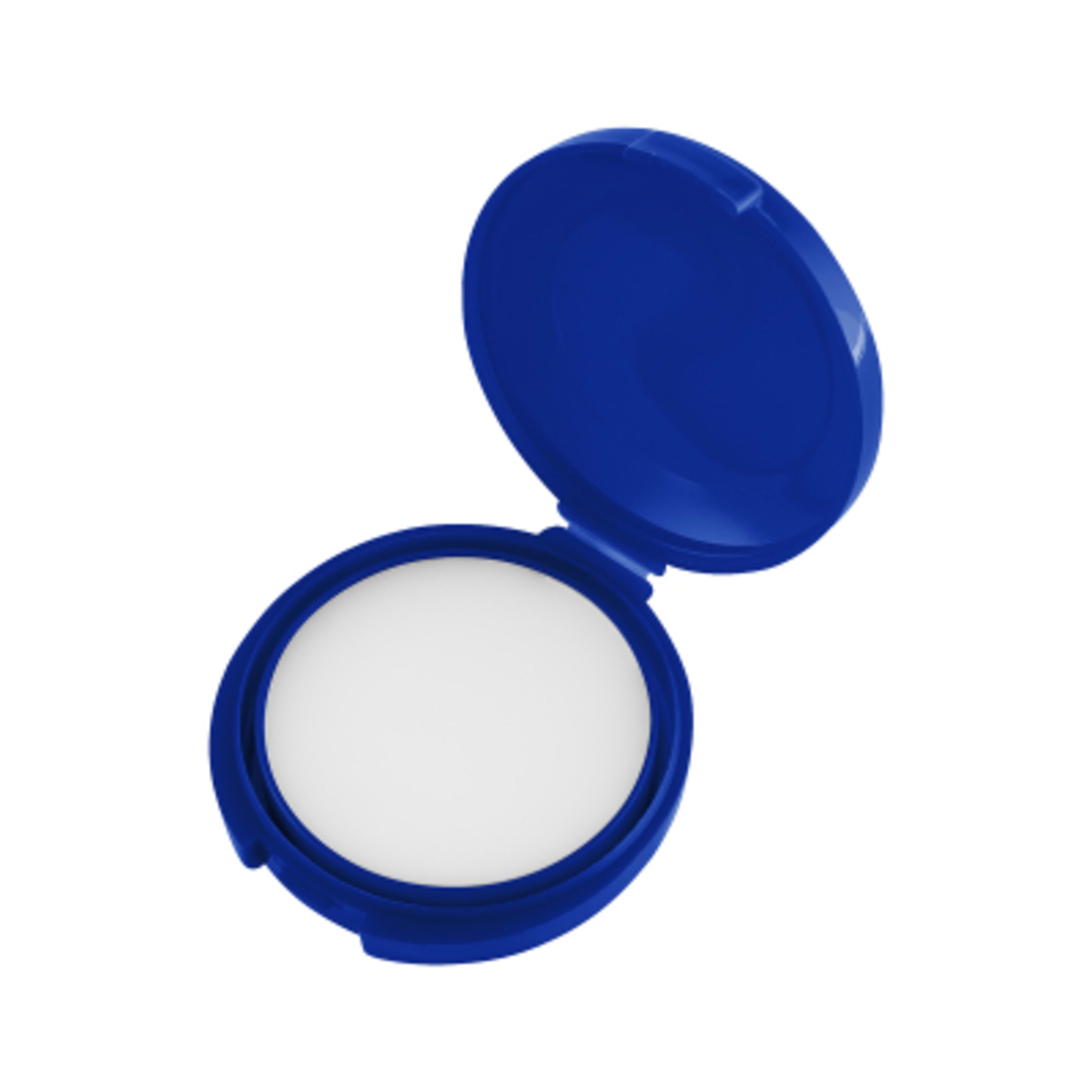 Lip Balm Compact Recycled Plastic - 1 in - Blue - Open - product view 3