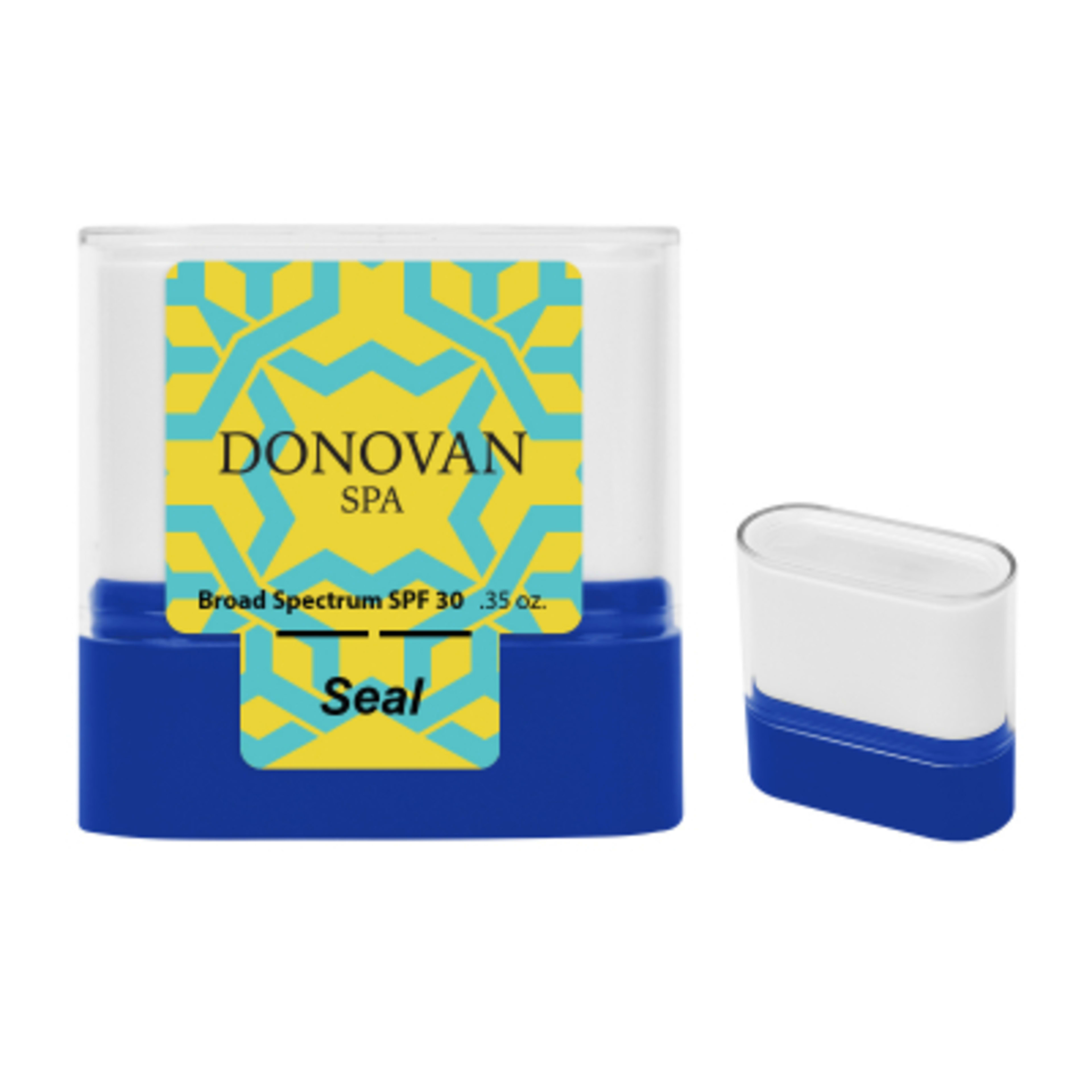 Sunscreen Stick SPF 30 Recycled Plastic - 2.25 in - Blue/Clear - WHITE Label 4CP - product view 3