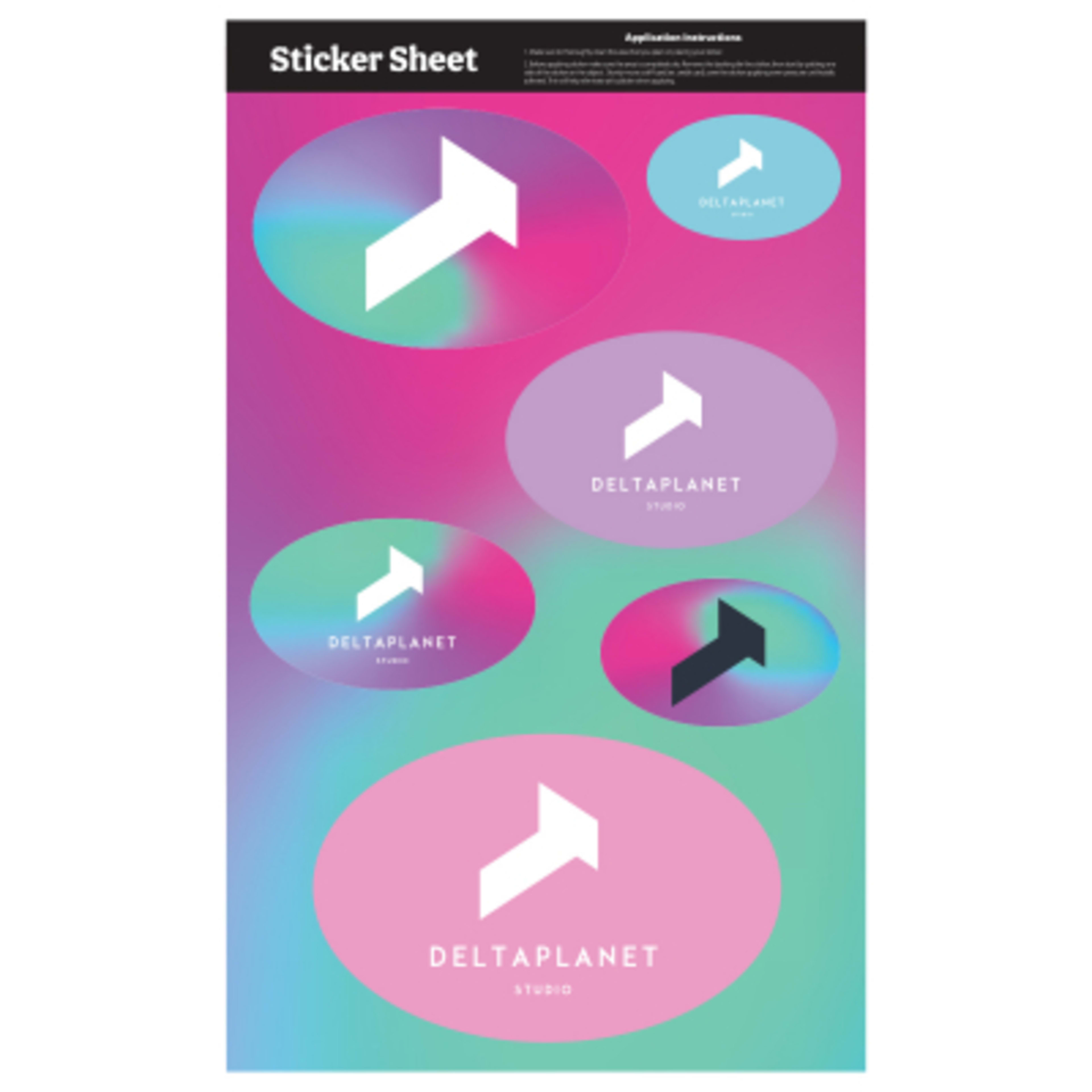 Custom Stickers Sheet Removable Kiss-Cut Stock Shapes - 7 x 11.5 in - White - Ovals 4CP - product view 3
