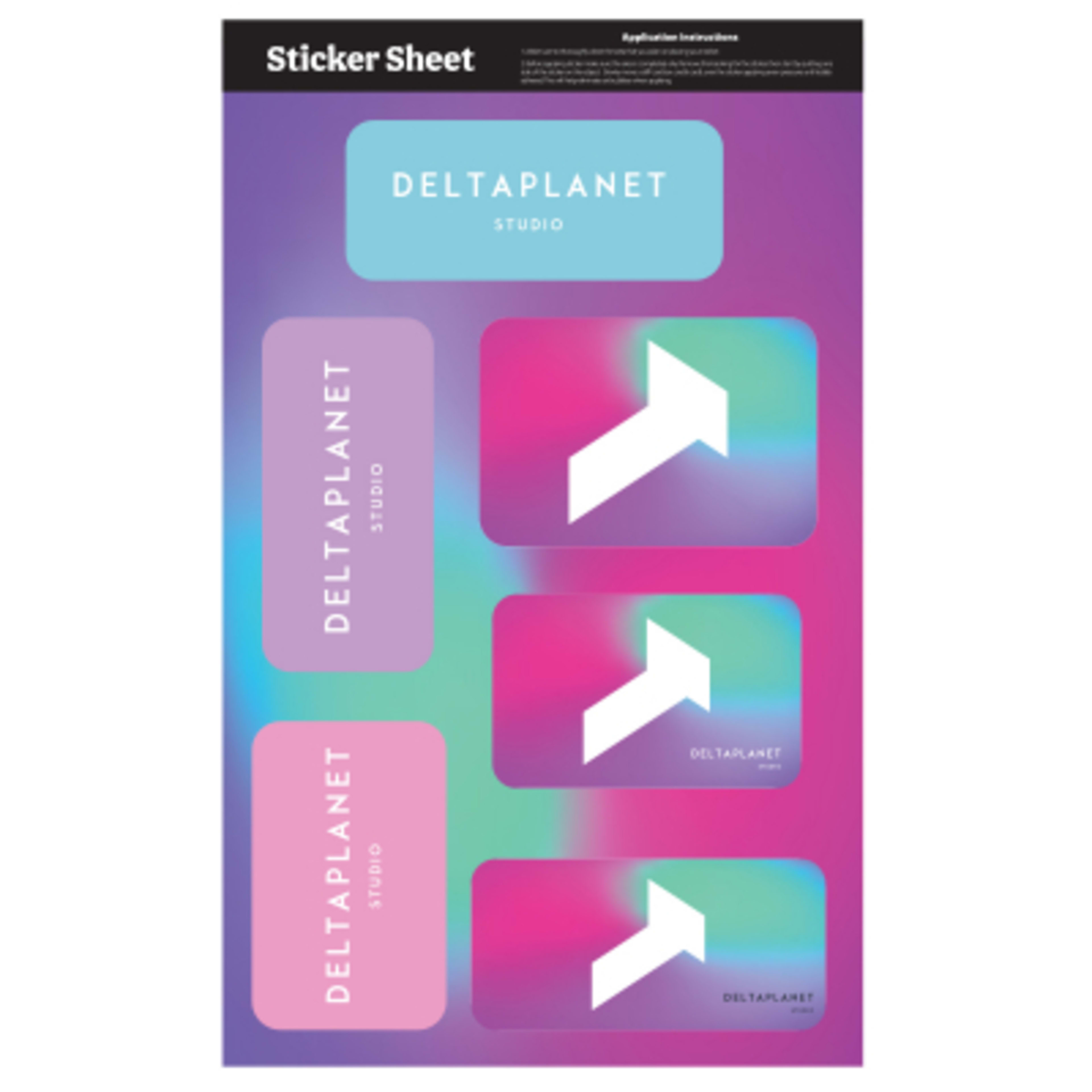 Custom Stickers Sheet Removable Kiss-Cut Stock Shapes - 7 x 11.5 in - White - Rectangles 4CP - product view 4