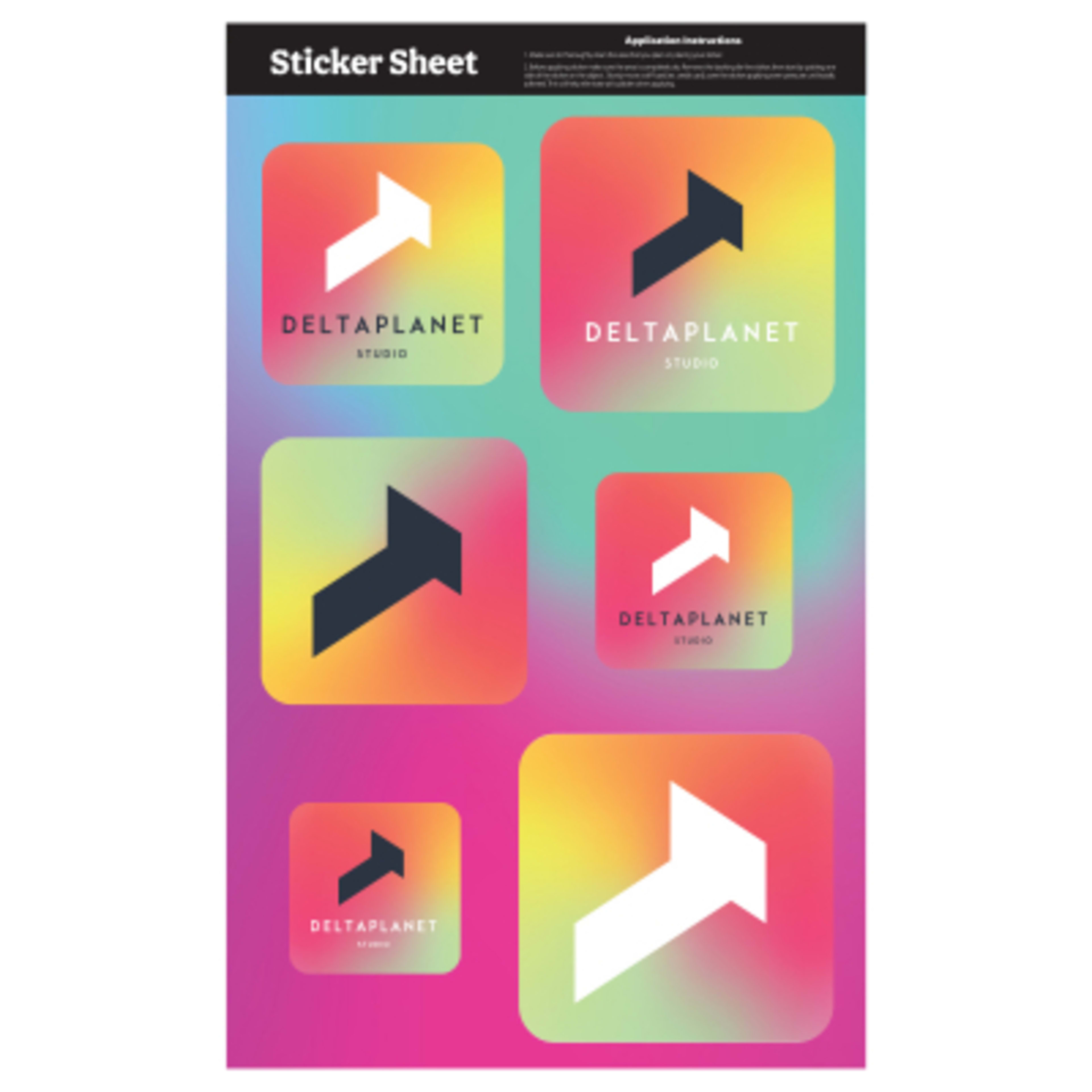 Custom Stickers Sheet Removable Kiss-Cut Stock Shapes - 7 x 11.5 in - White - Squares 4CP - product view 5
