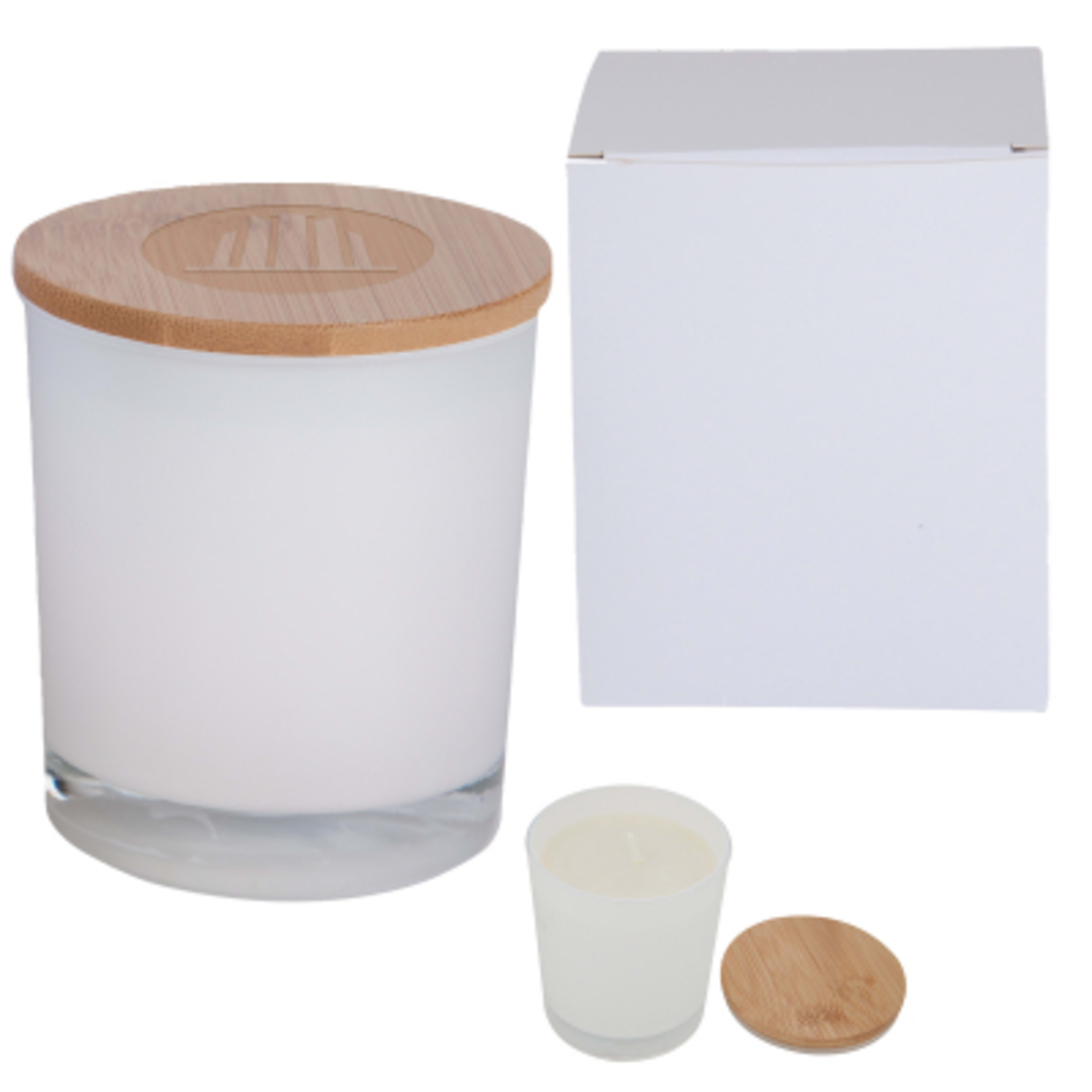 Soy Candle Gift Set with Custom Box - 2⅝ x 3½ in - White - Laser - product view 2