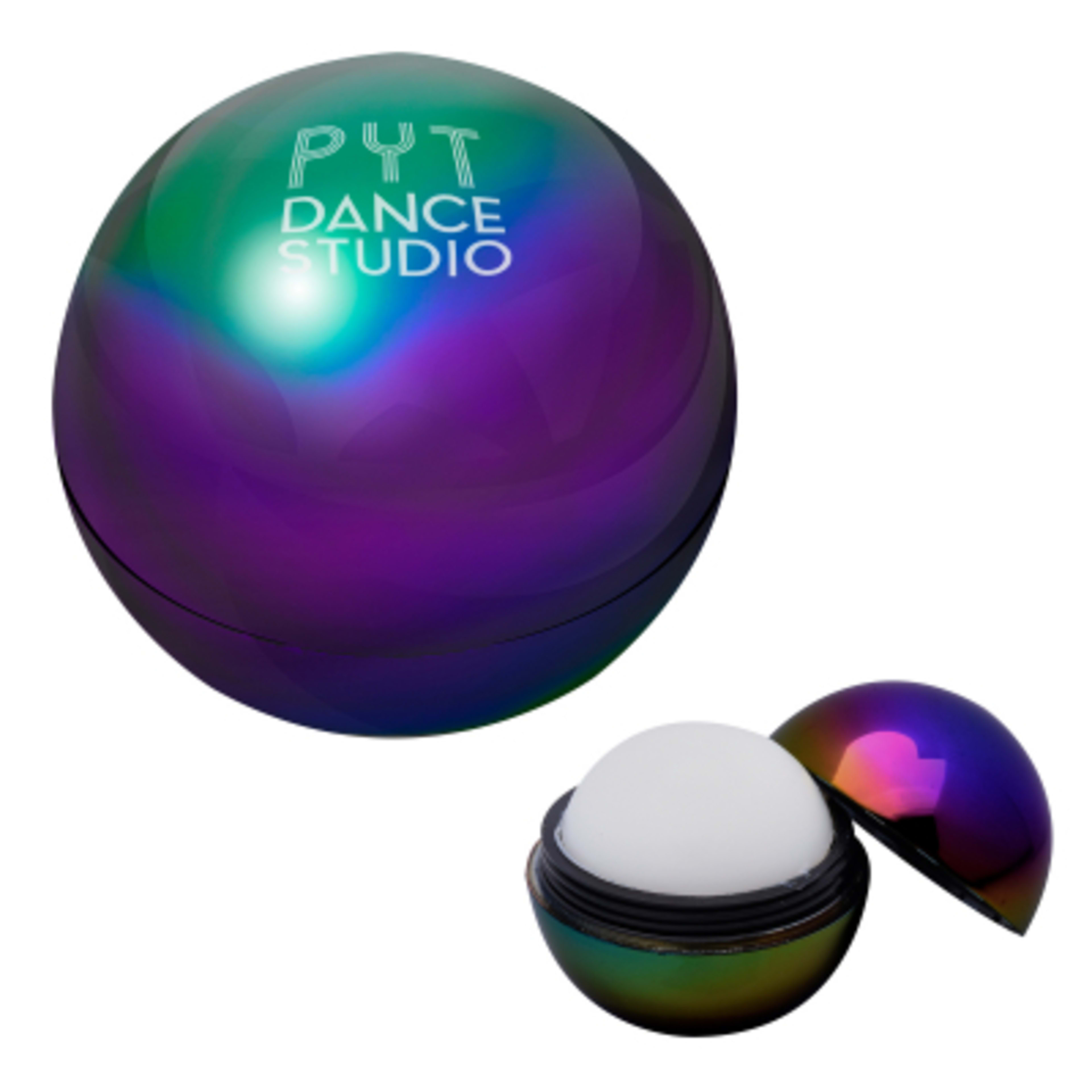 Lip Moisturizer Ball Vanilla Metallic Rainbow - 1½ in - RAI/NBO - Padprint - promotional product with custom logo