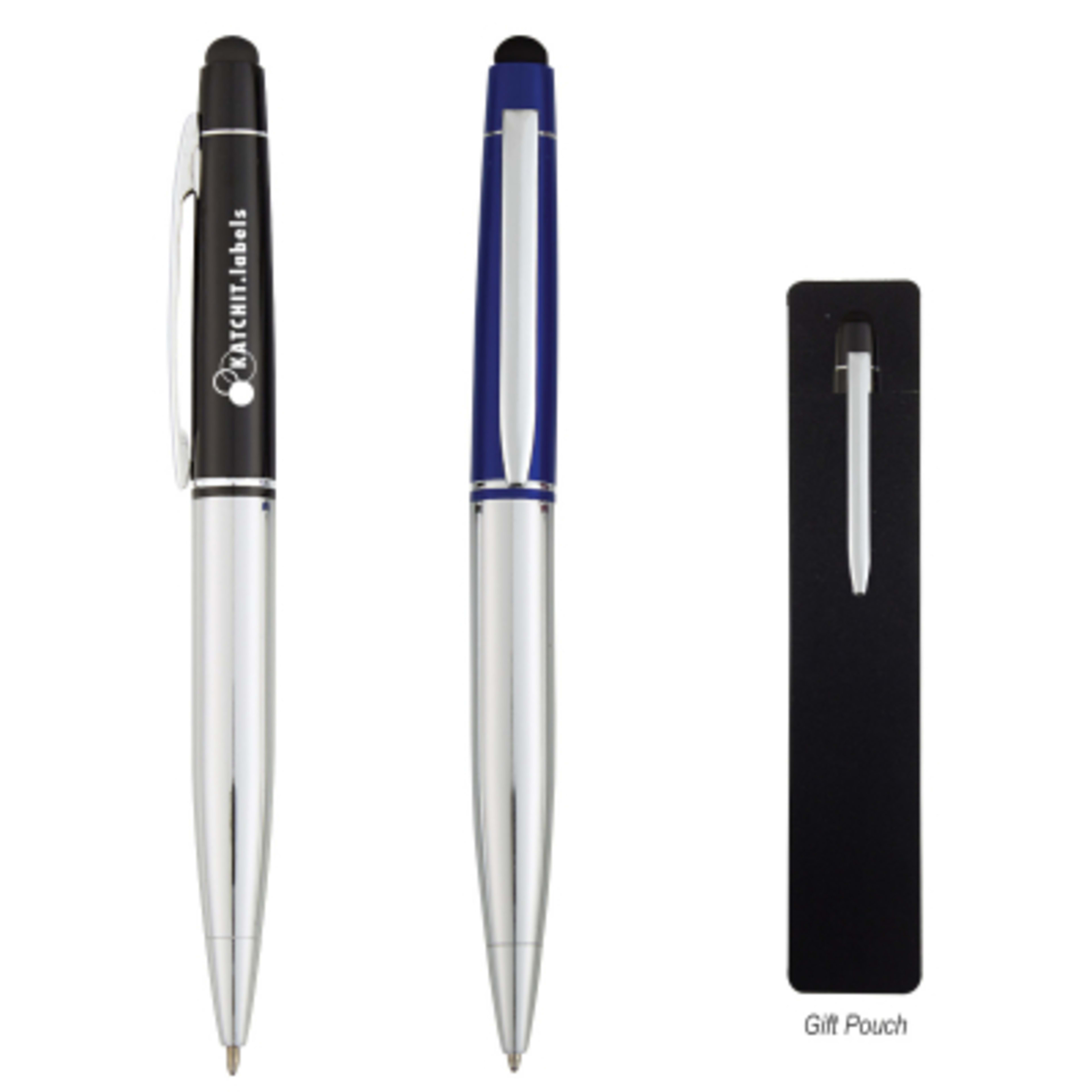 Stylus Pen Twist Action Aluminum - 5½ in H - Group Shot - promotional product with custom logo