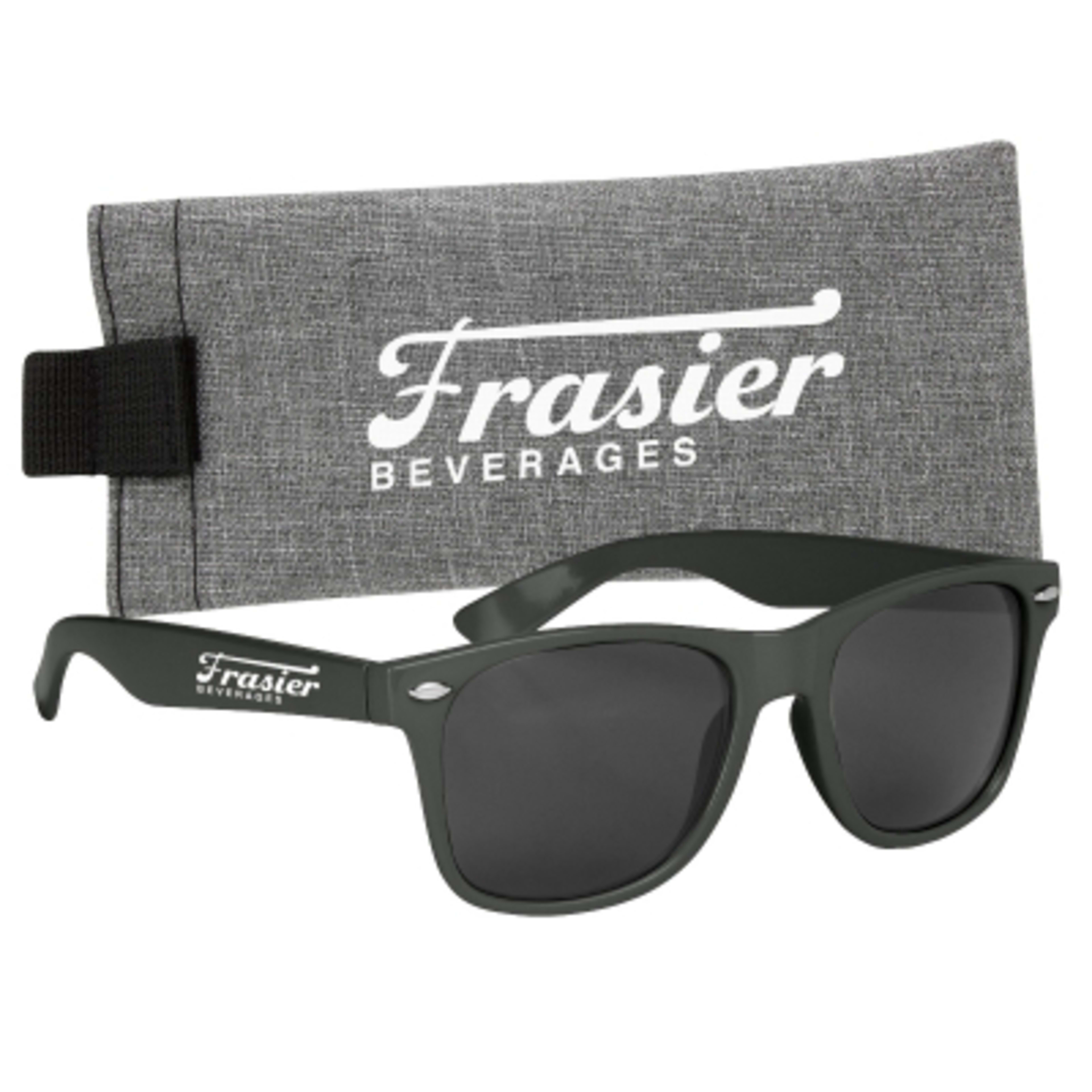Sunglasses Kit with Heathered Pouch - 7 x 3¼ in - Black - Silkscreen - product view 4