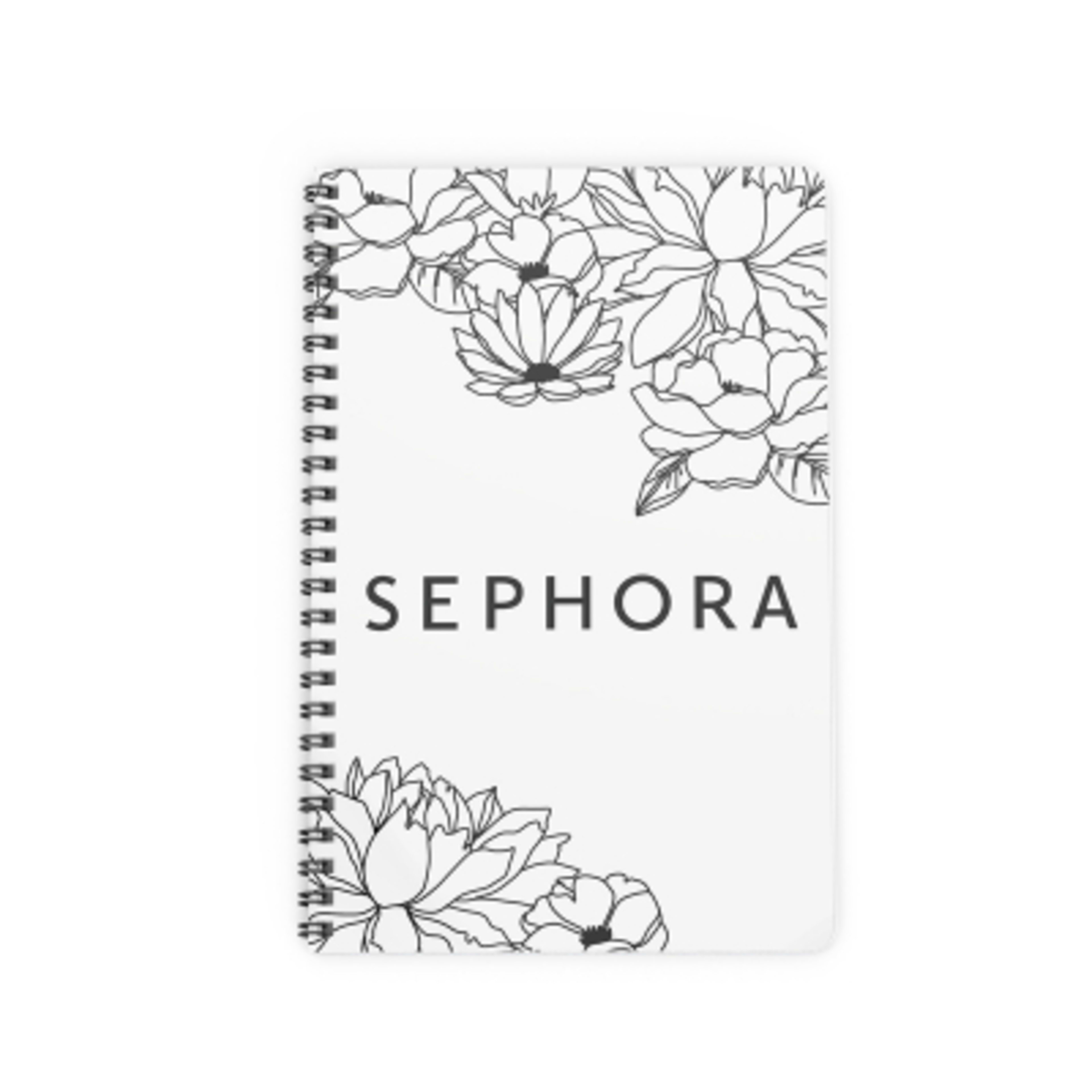 Personalized Spiral Notebook Side Bound Soft Touch - 8.5 x 5.5 in - White/Black - Colorbrite - promotional product with custom logo