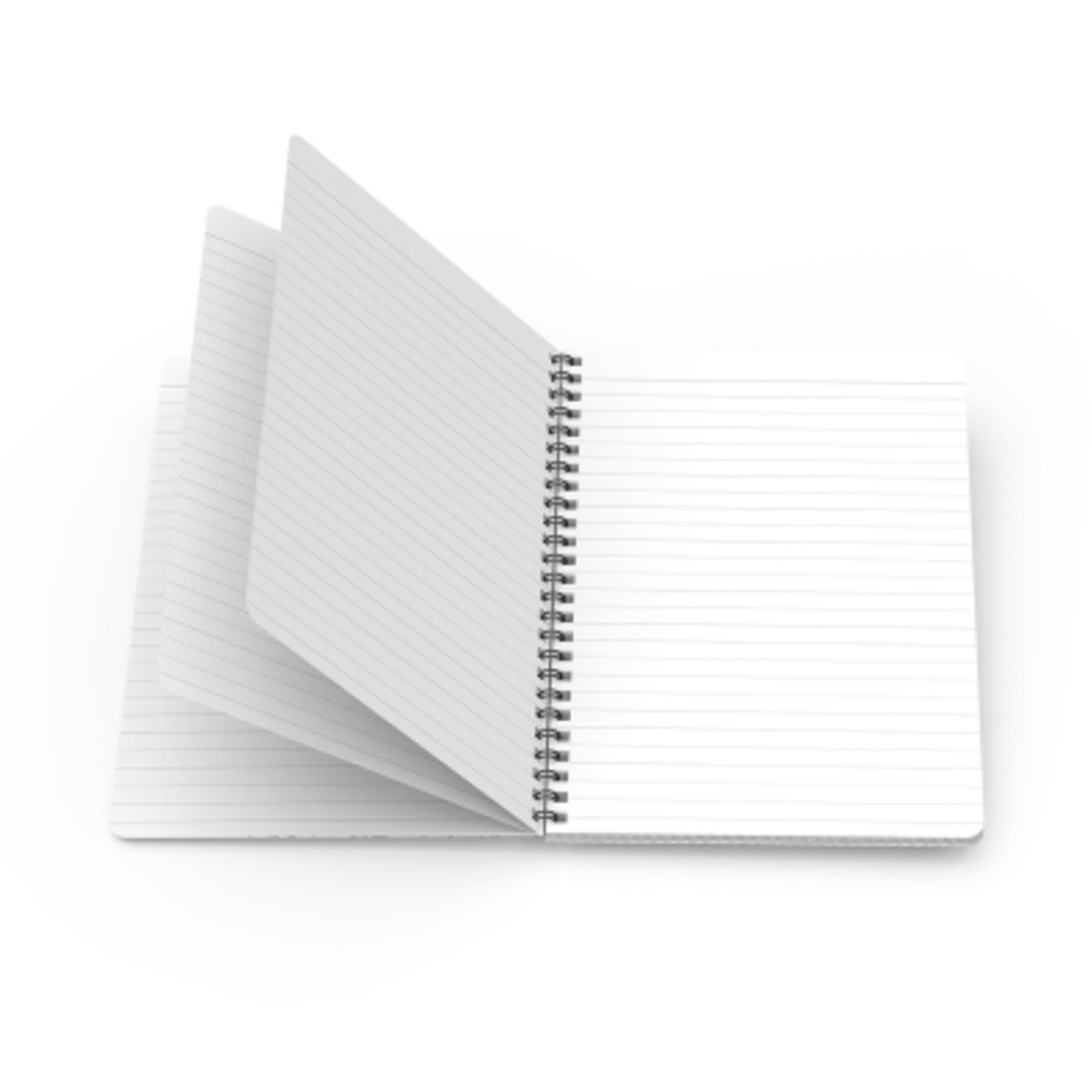 Personalized Spiral Notebook Side Bound Soft Touch - 8.5 x 5.5 in - White/Black - Open - product view 2