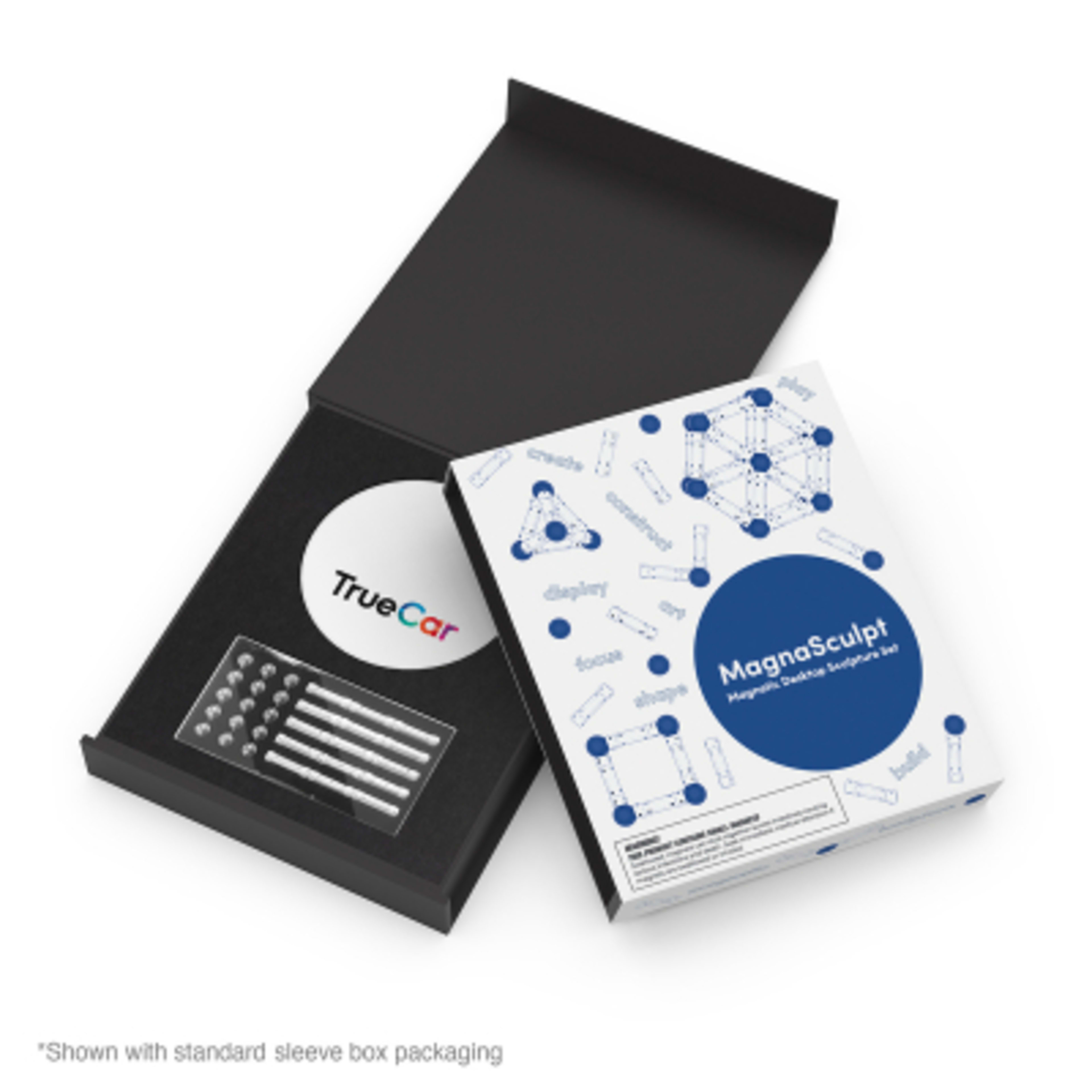 Magnetic Desktop Sculpture with 30 Bars 15 Bearings - 4.75 in - White - 4CP Standard Sleeve - product view 2