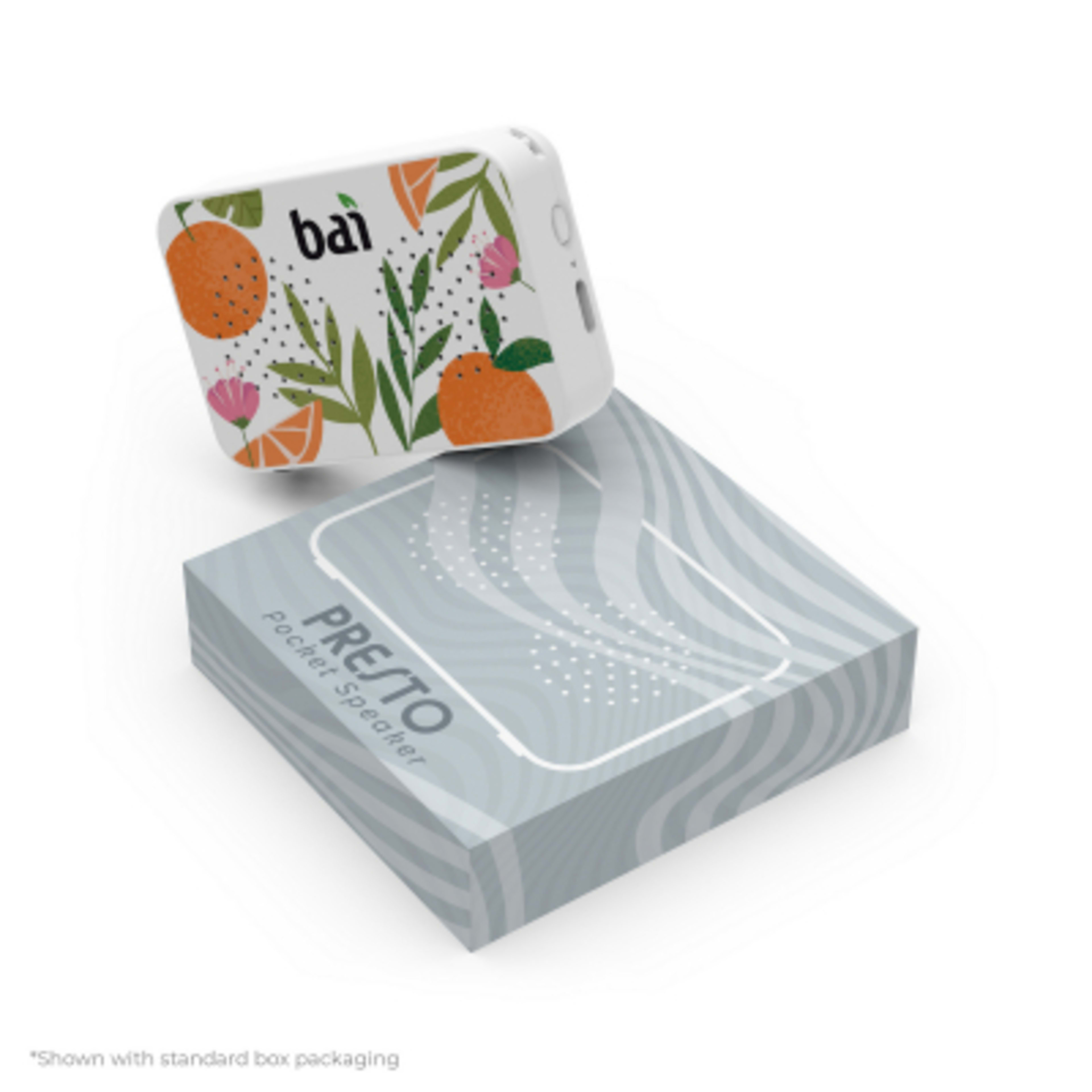 Bluetooth Speaker Pocket Size with Bass Boost - 3 x 2 in - White - Standard Sleeve - product view 3