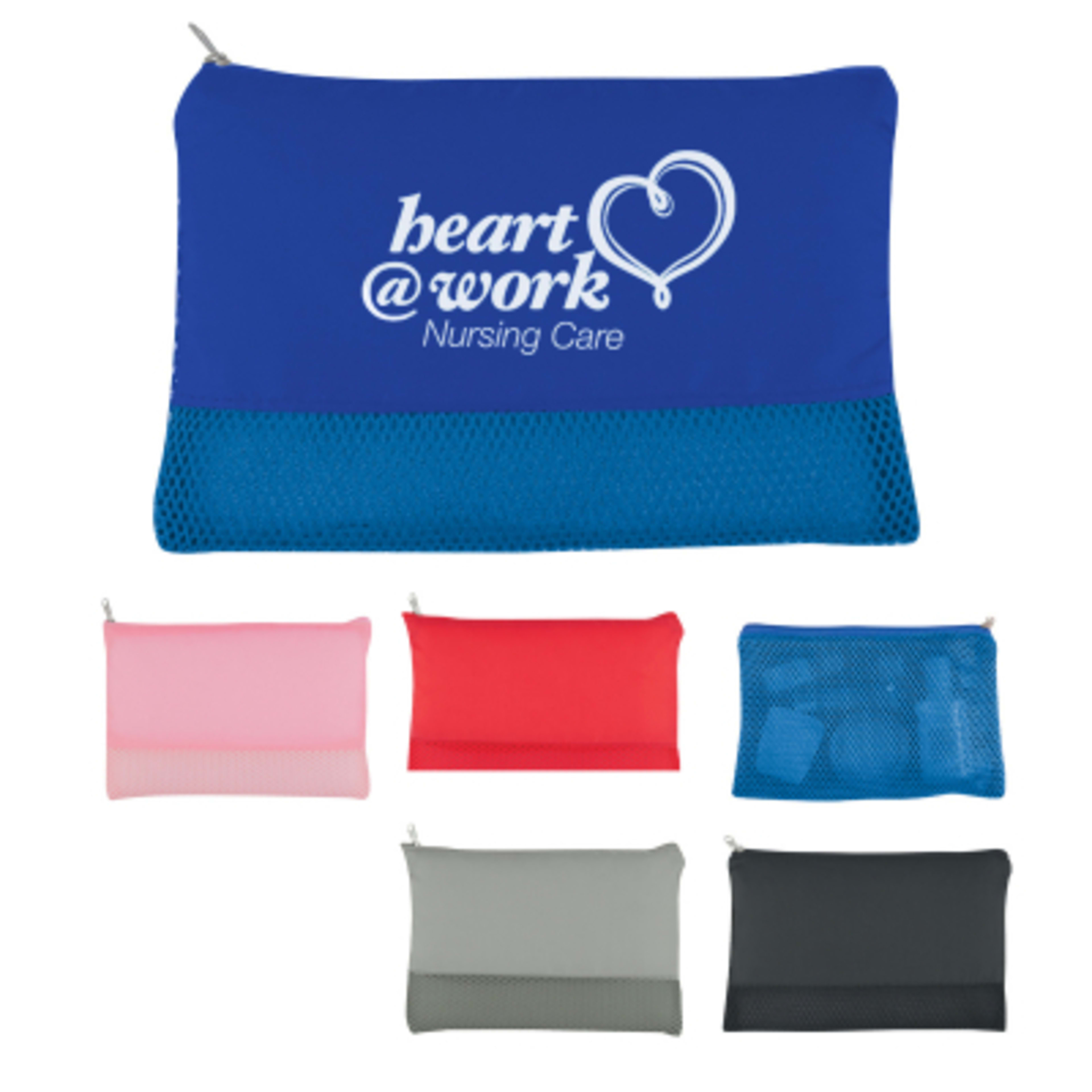 Vanity Bag Mesh Polyester Zippered Travel - 8.5 x 6 in - Group Shot - product view 3