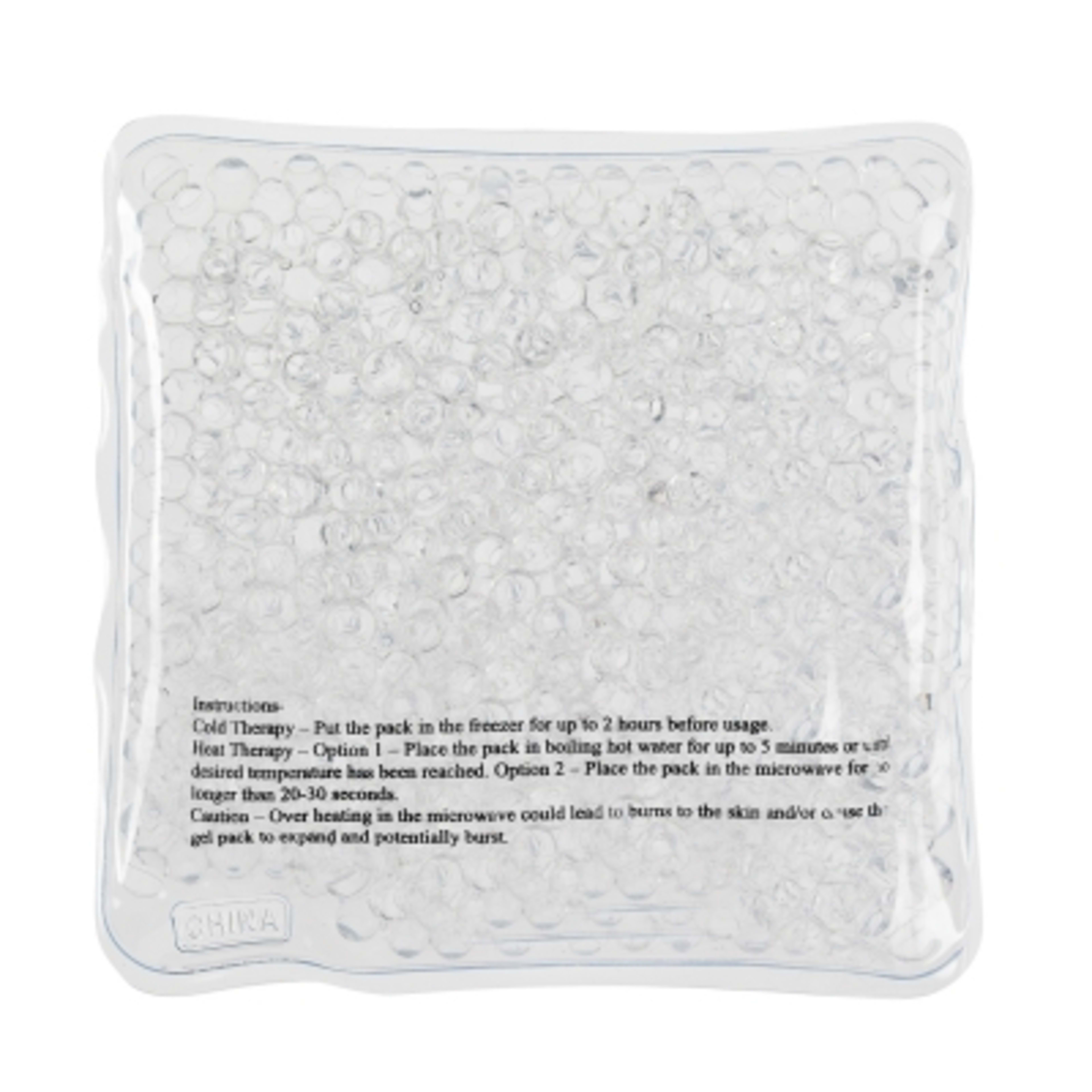 Square Gel Beads Hot Cold Pack Therapeutic - 4.125 in - Clear - Back - product view 3