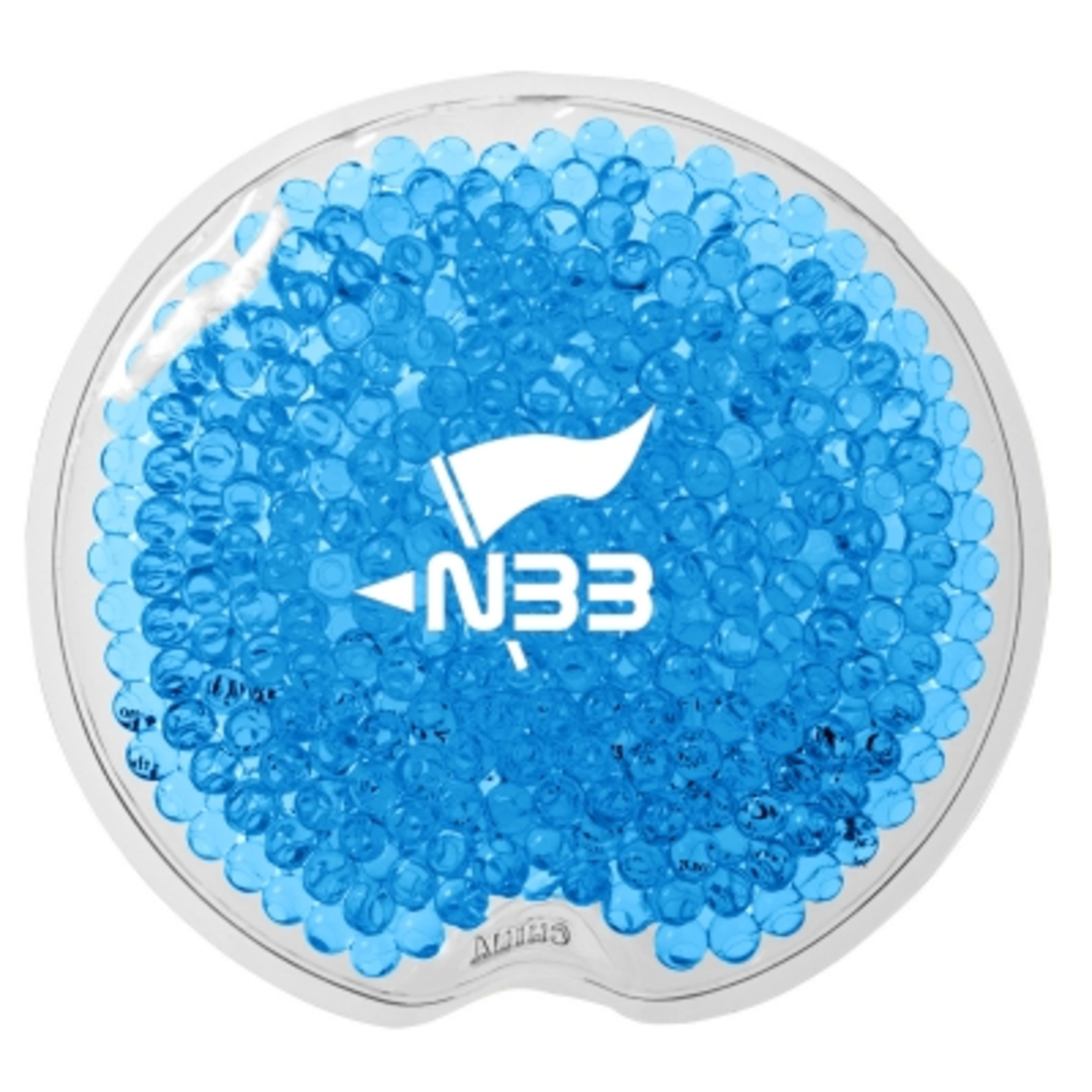 Small Round Gel Beads Hot Cold Pack - 4 in Diameter - Blue - Silkscreen - product view 2