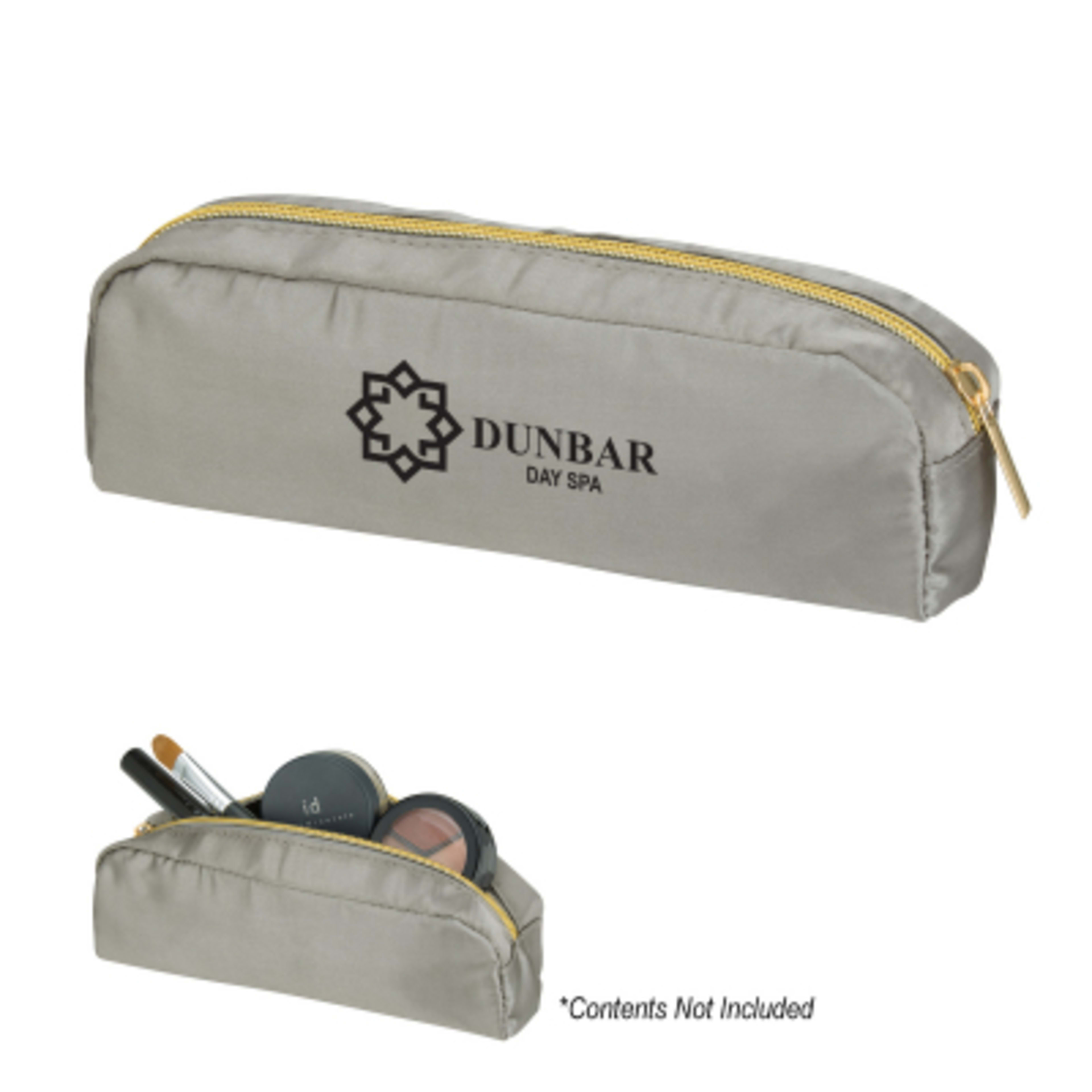 Sadie Satin Cosmetic Pouch Gold Zipper - 7 x 2.25 in - Group Shot - product view 1