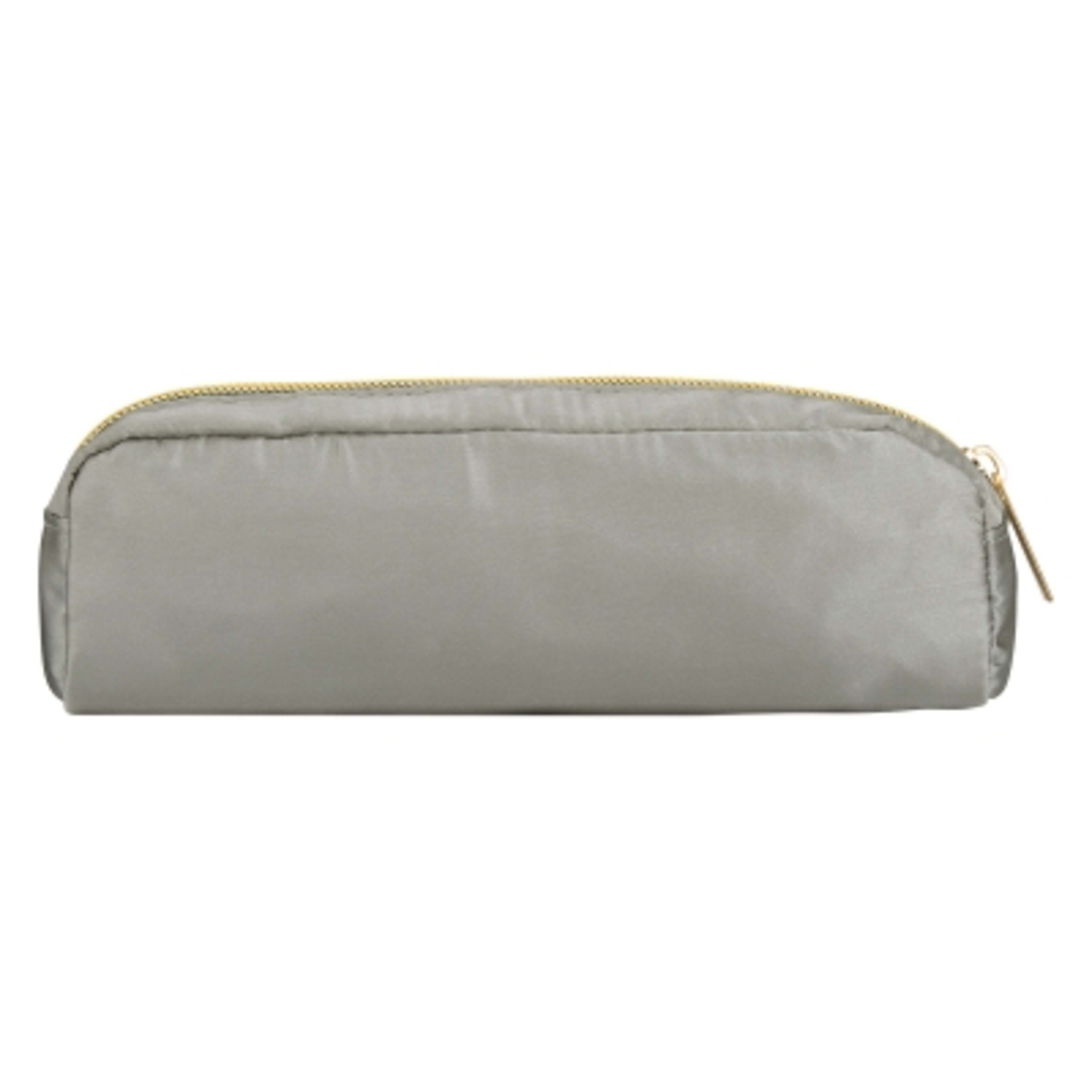 Sadie Satin Cosmetic Pouch Gold Zipper - 7 x 2.25 in - Gray - Straight - product view 2