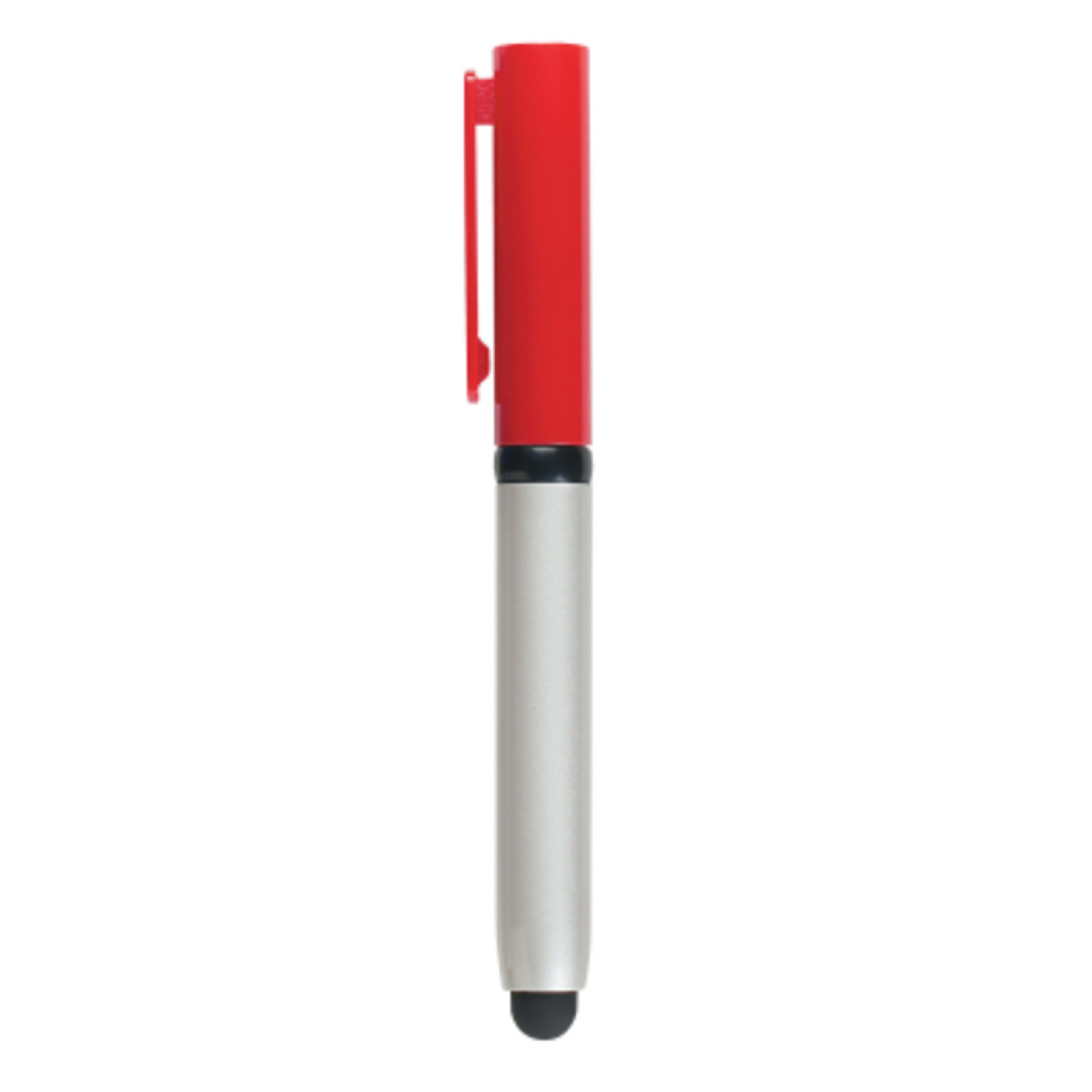 Stylus Pen with Screen Cleaner Ballpoint - 5 in - Red - side - product view 7