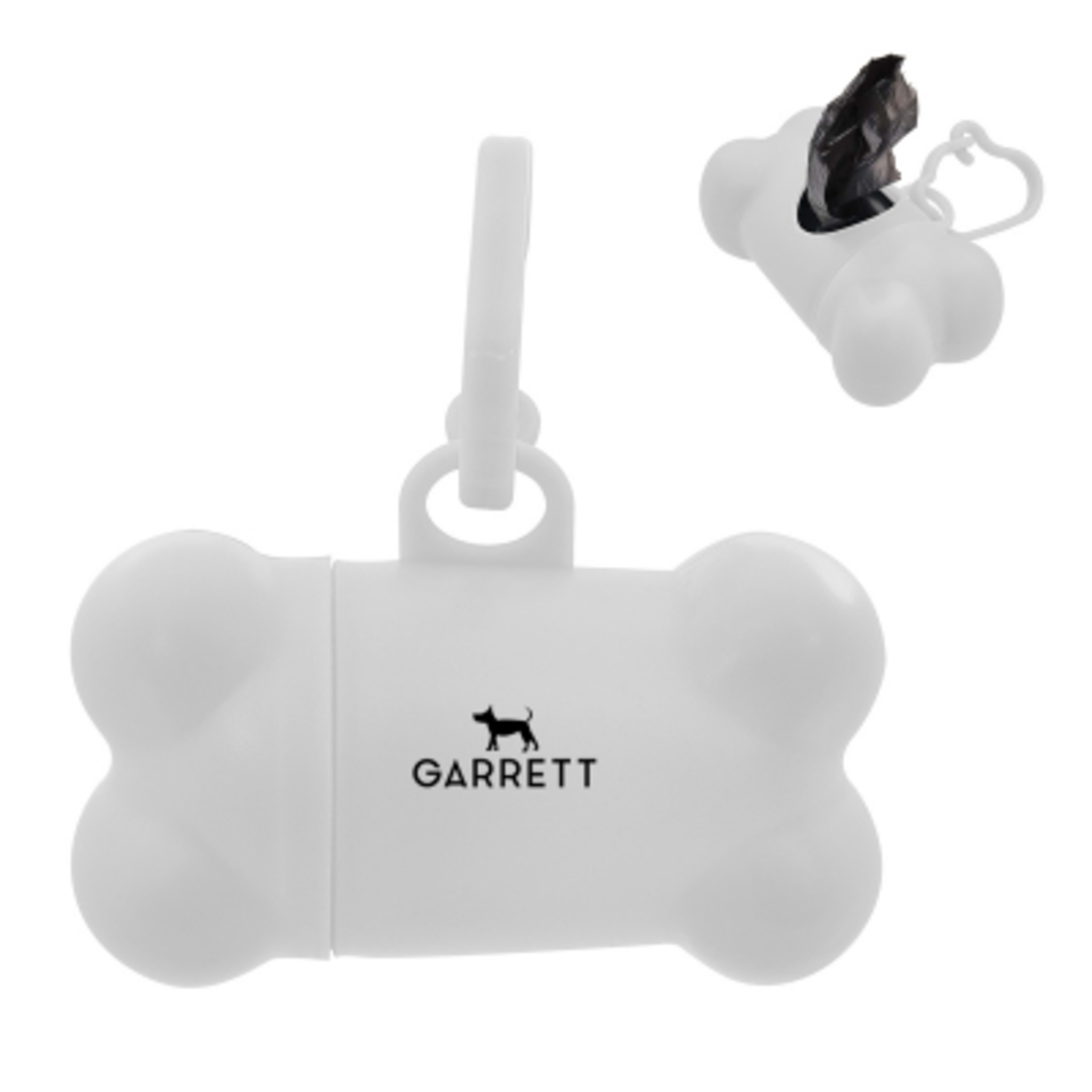 Dog Bag Dispenser Bone Shaped with 25 Bags - 3 in - White - Padprint
