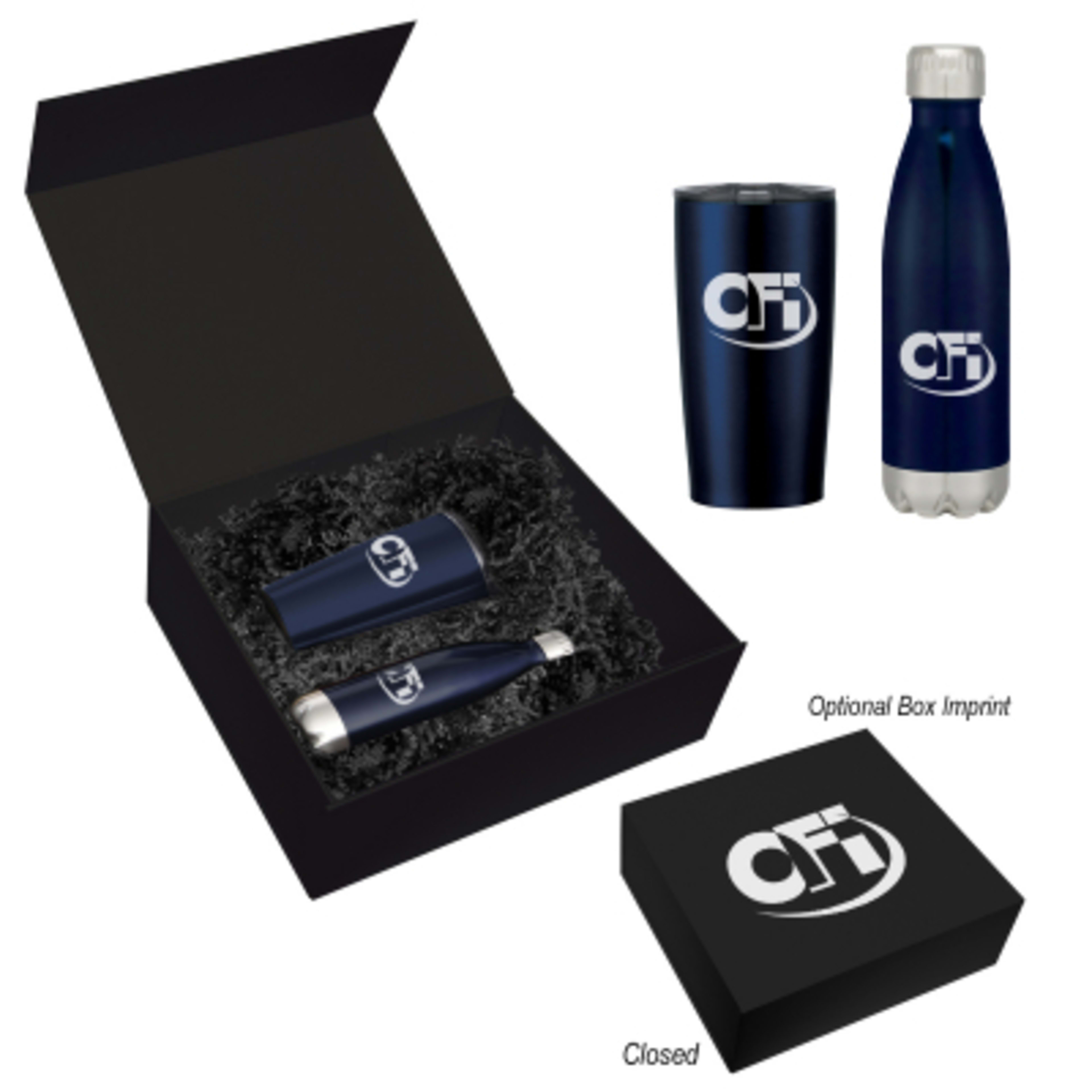 Drinkware Gift Set with Bottle and Tumbler - Black - Silkscreen - product view 4