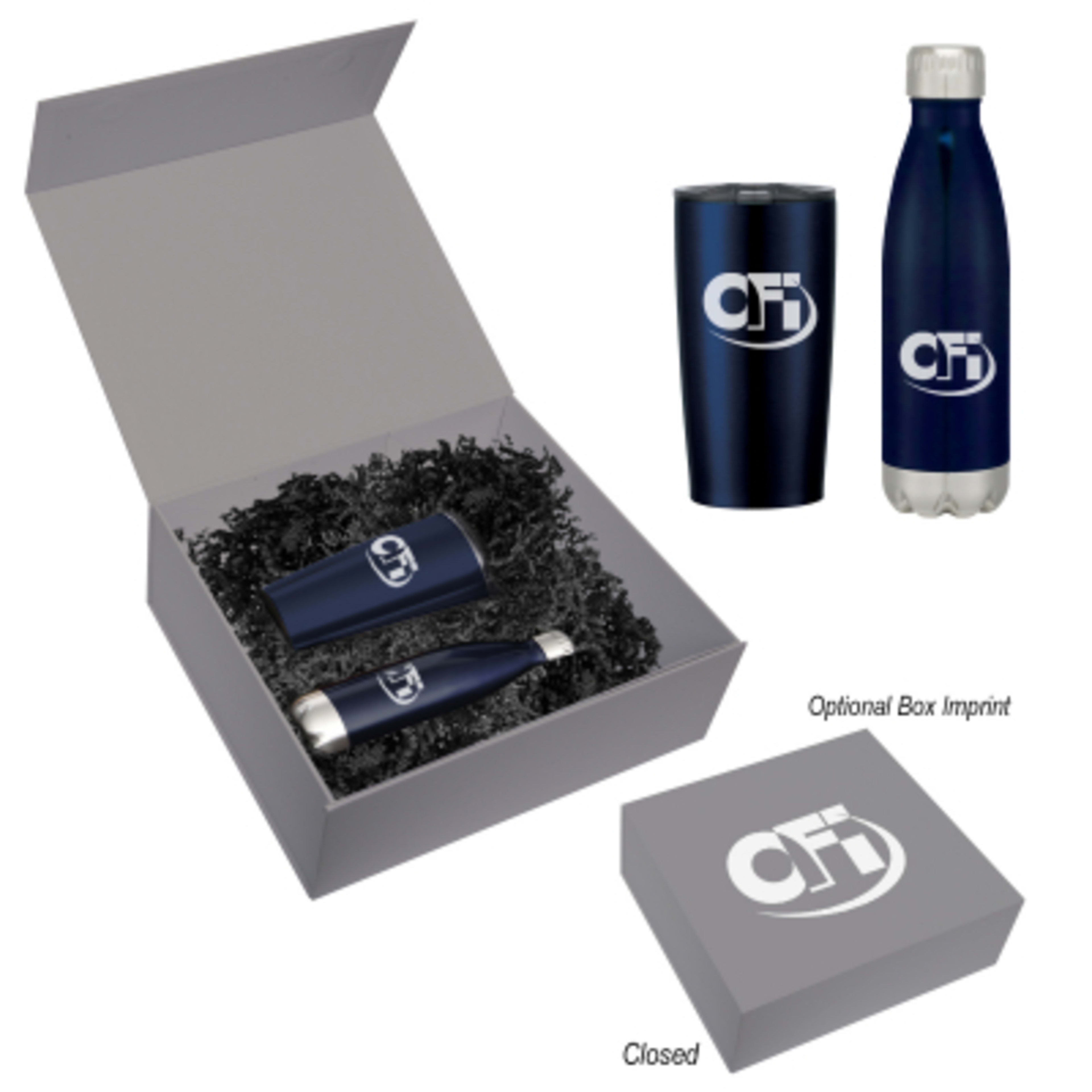 Drinkware Gift Set with Bottle and Tumbler - Gray - Silkscreen - product view 5