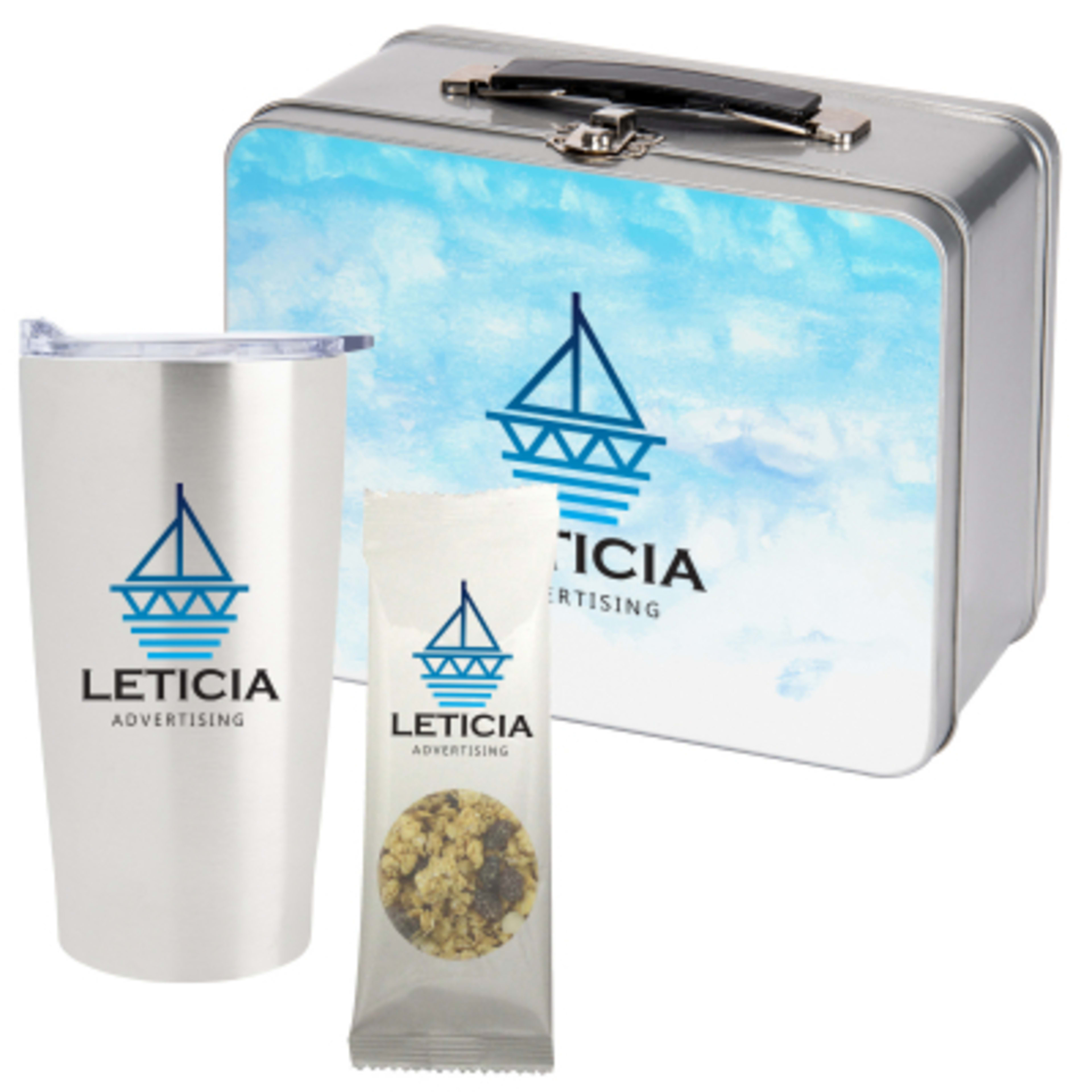 Snack Kit with Throwback Tin Lunchbox and Tumbler - 20 oz - Group Shot
