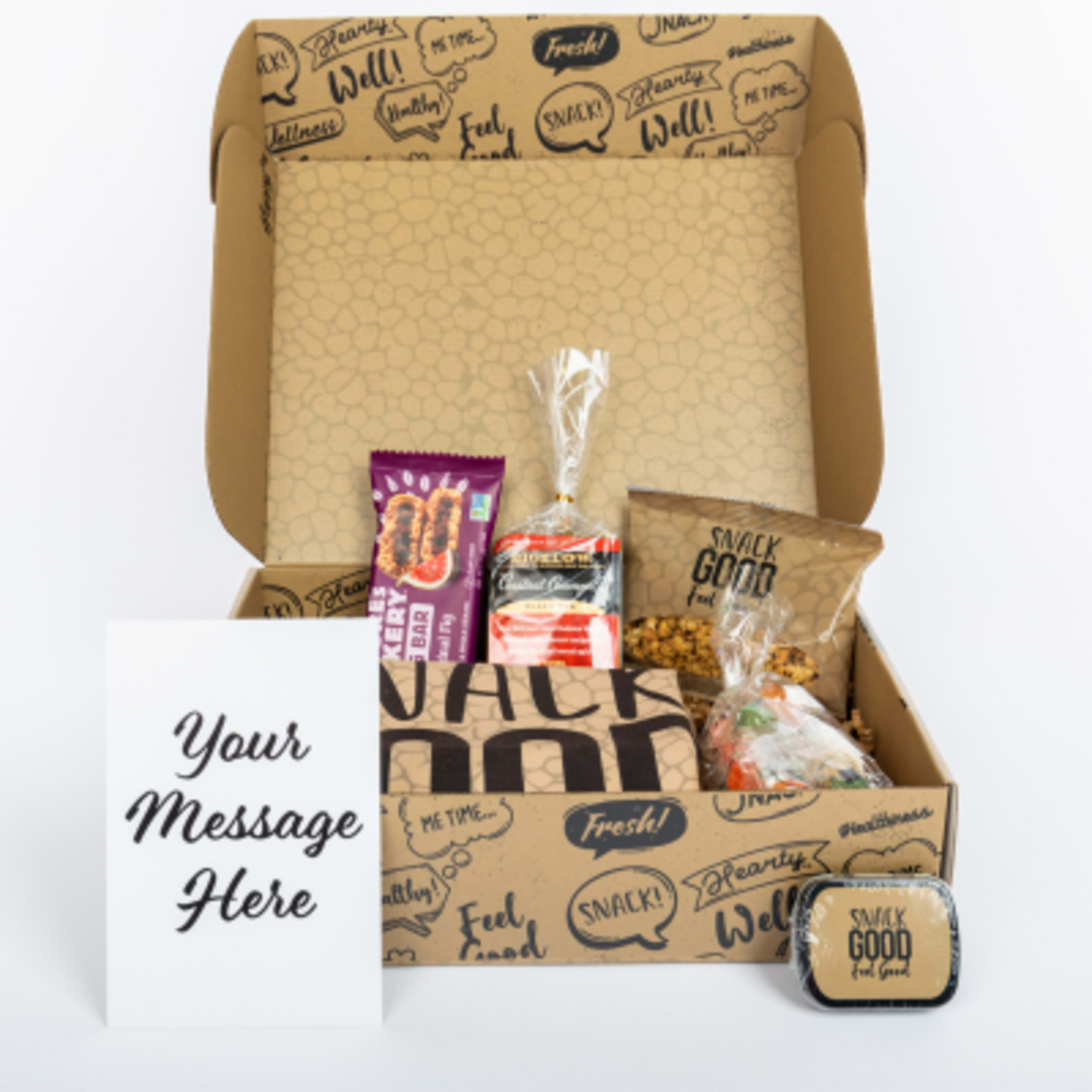 Happy's Snack Gift Set with Cooling Towel and Tin - Propped - product view 2