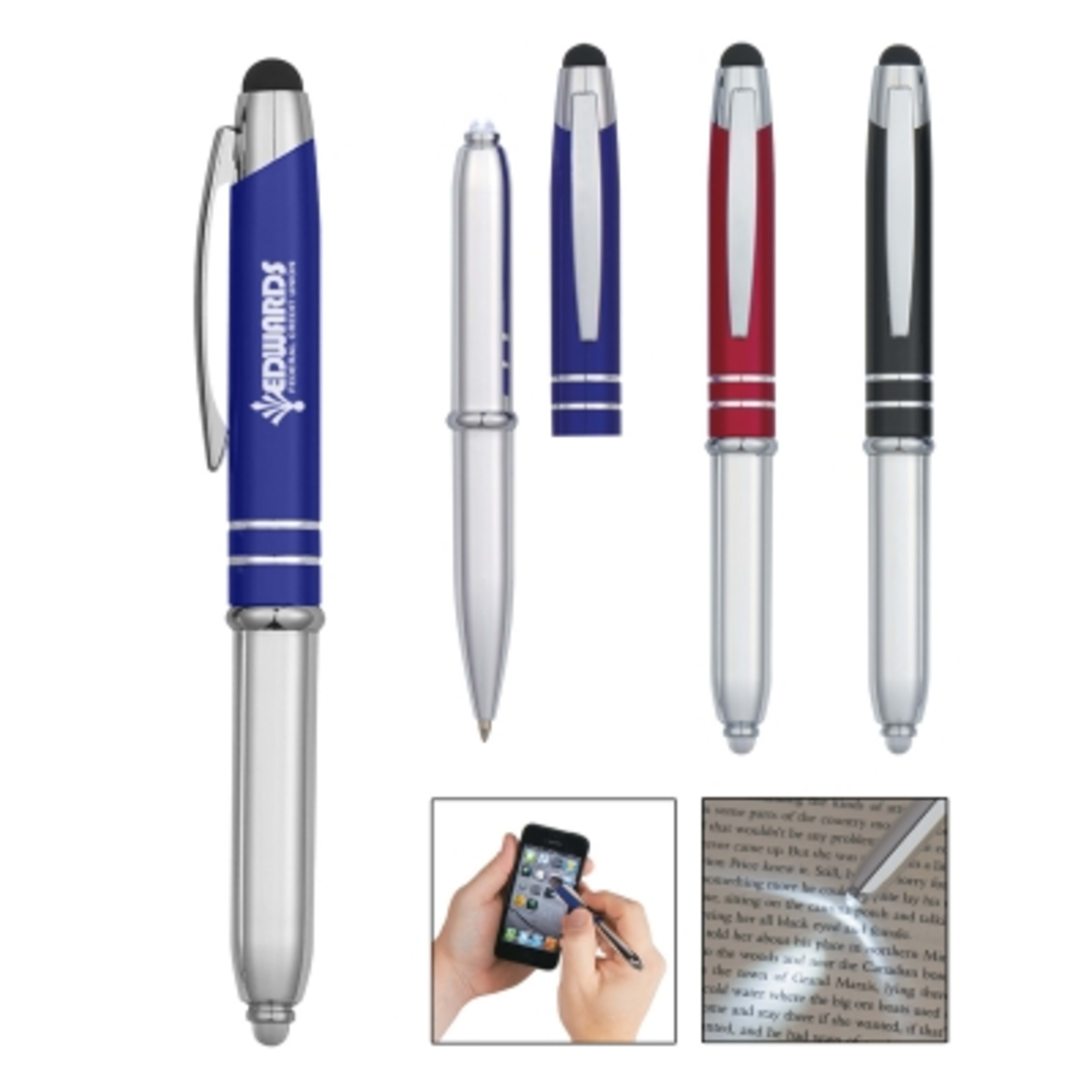 Ballpoint Stylus Pen with LED Light - 4.75 in - Group Shot - product view 3