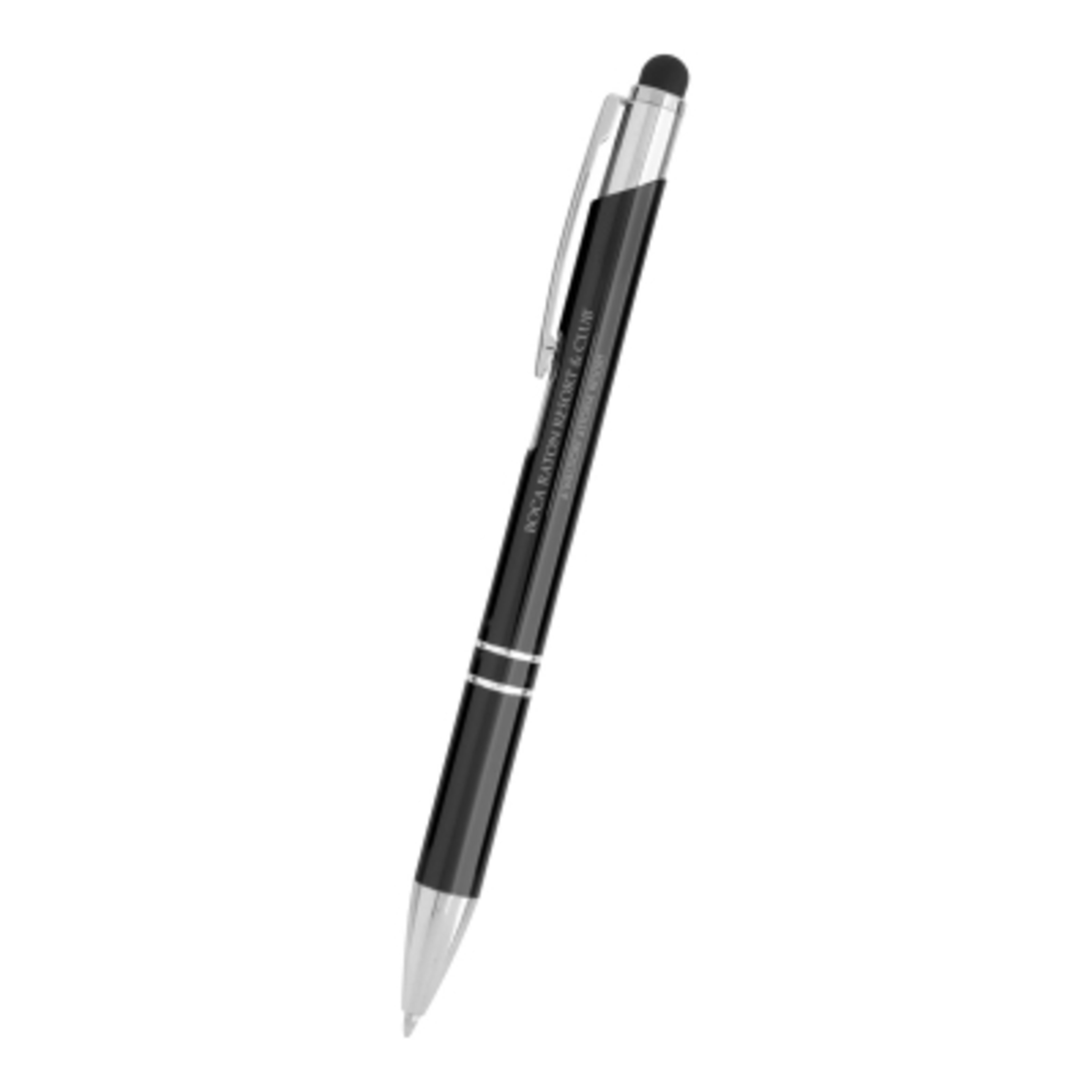 Stylus Pen Aluminum Plunger Action - 5.5 in - Black - Laser - product view 2