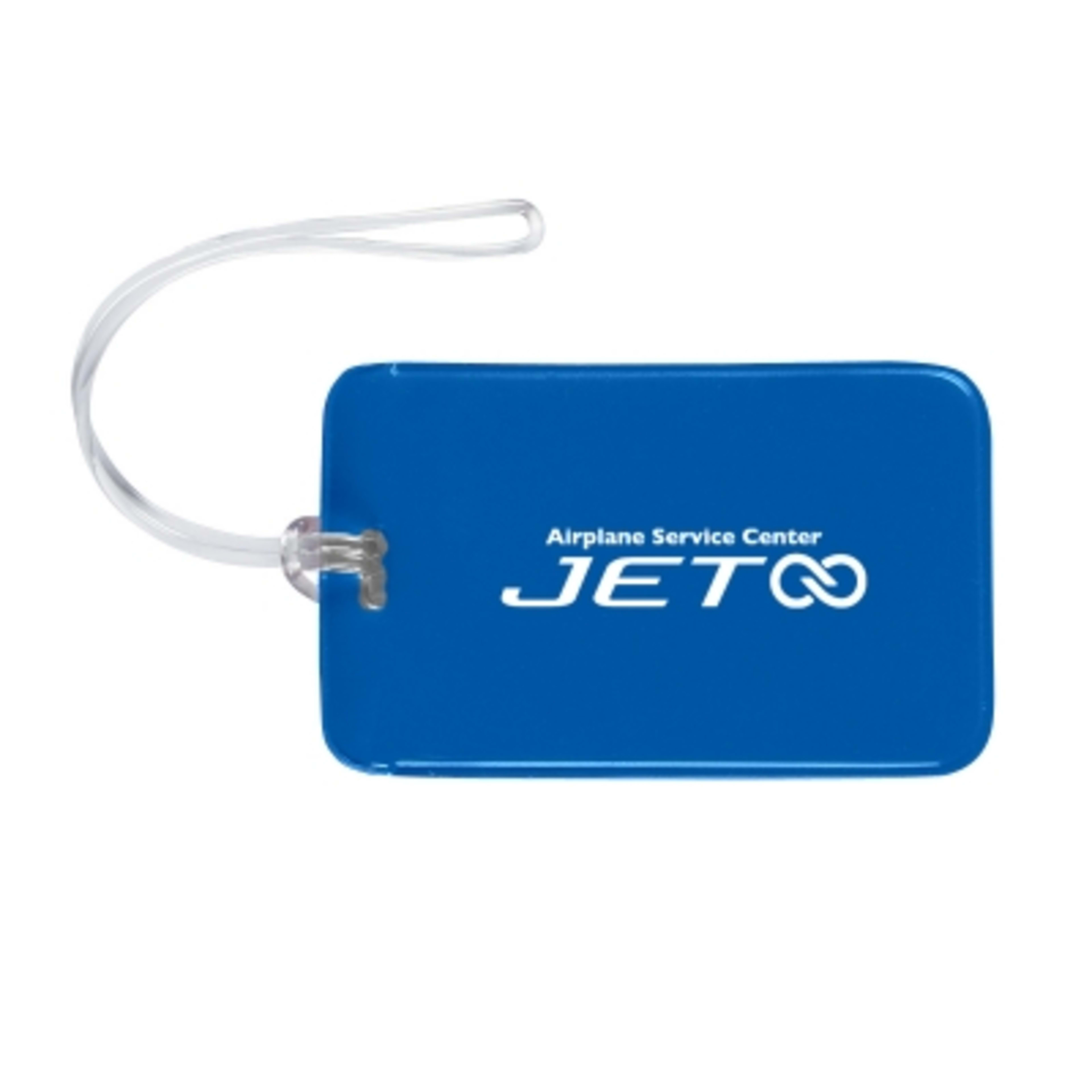 Journey Luggage Tag Vinyl PVC Strap - 4.5 x 2.75 in - Blue - Silkscreen - promotional product with custom logo