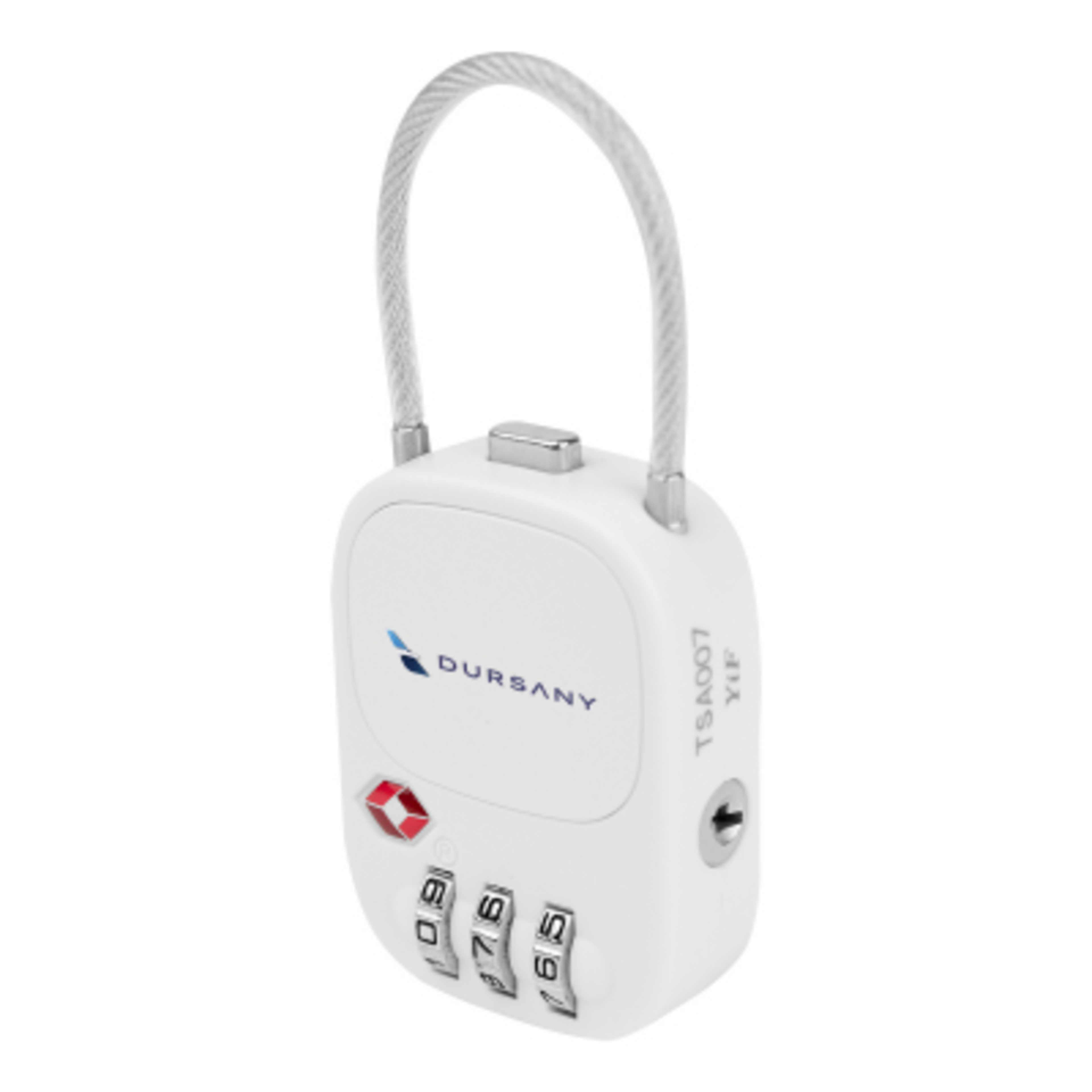Frequent Flyer Luggage Lock TSA 3-Digit - 1.5 x 3.25 in - White - Digibrite - product view 3