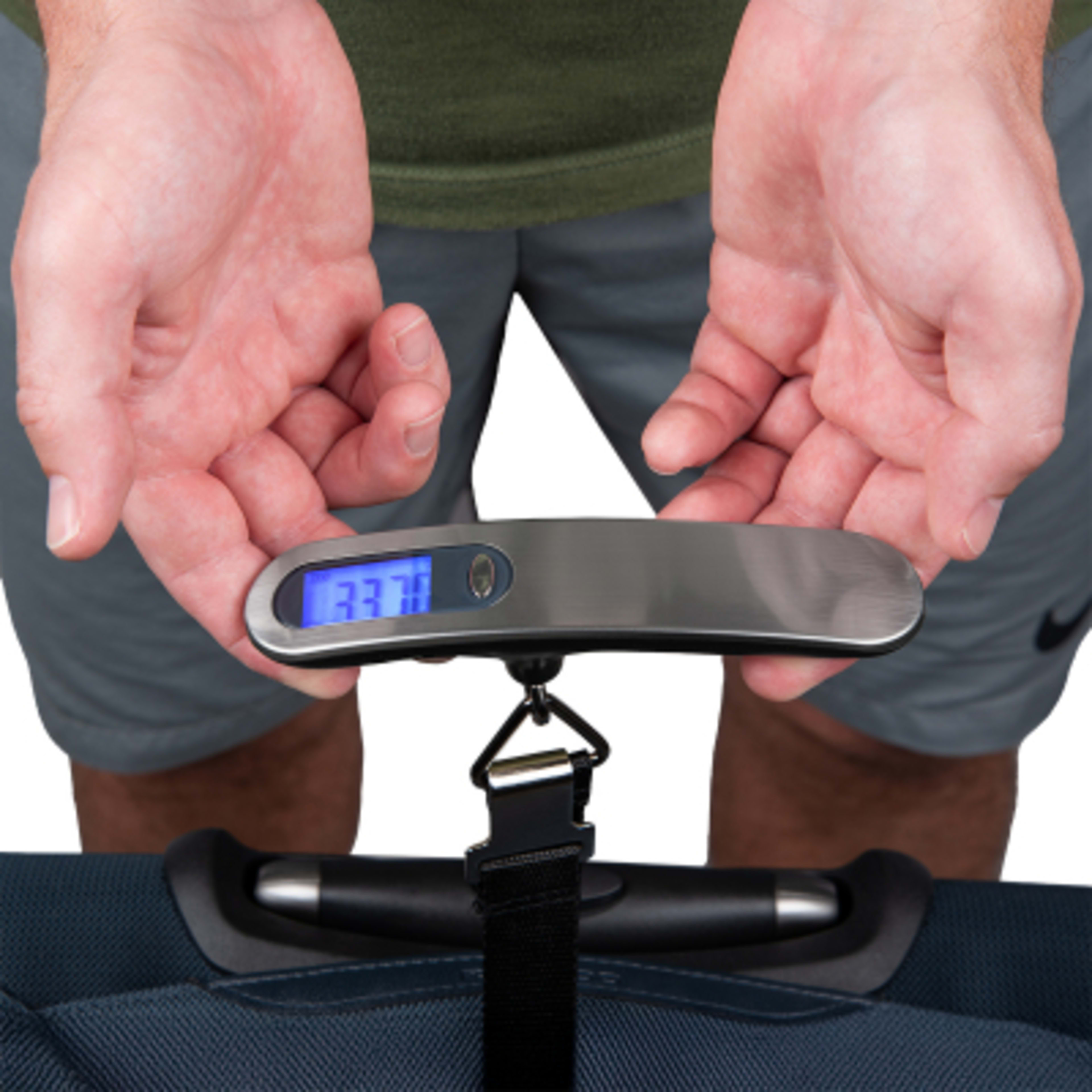 Digital Luggage Scale Rechargeable - 110 lb - In Use - product view 2