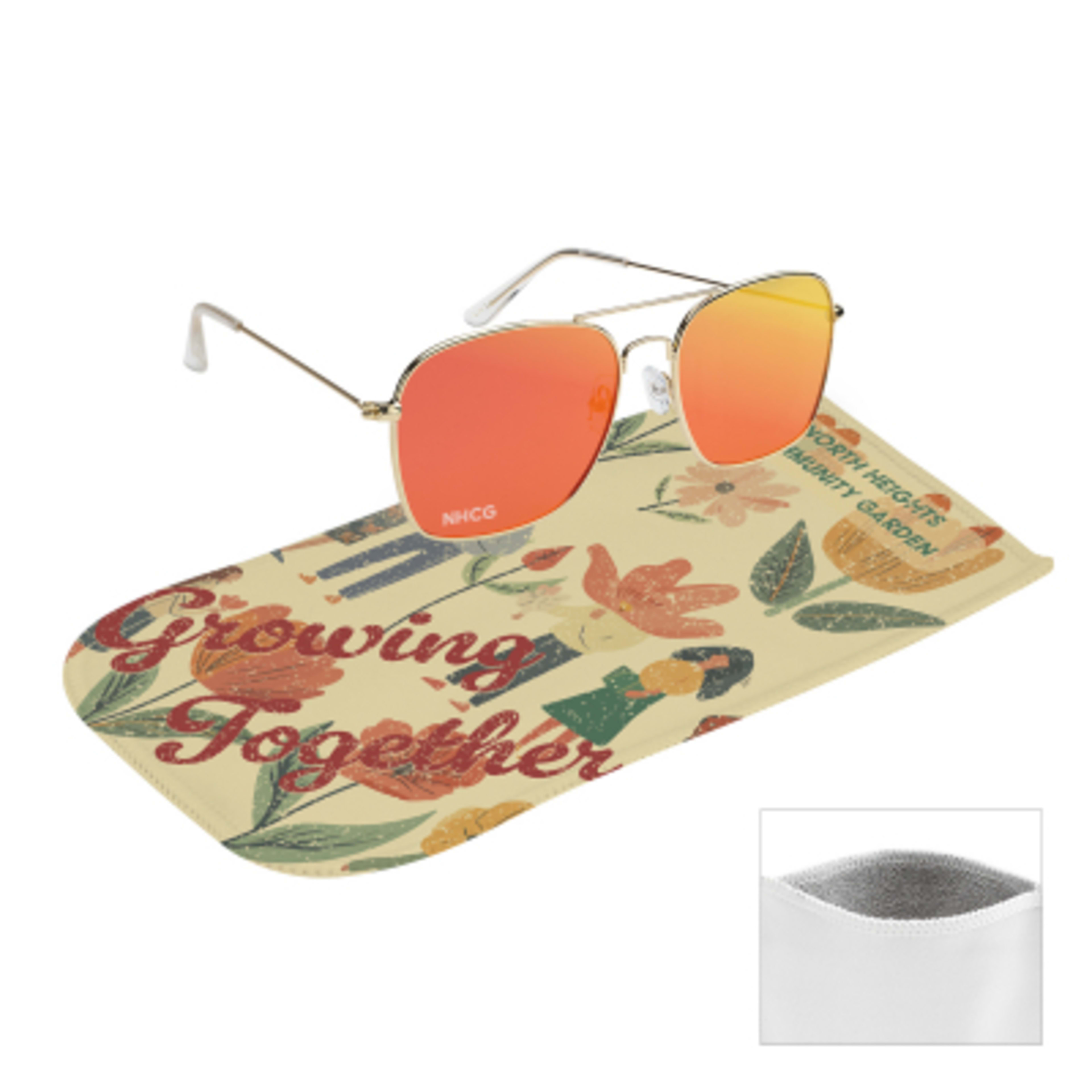 Aviator Sunglasses Kit with Microfiber Pouch - Group Shot - promotional product with custom logo