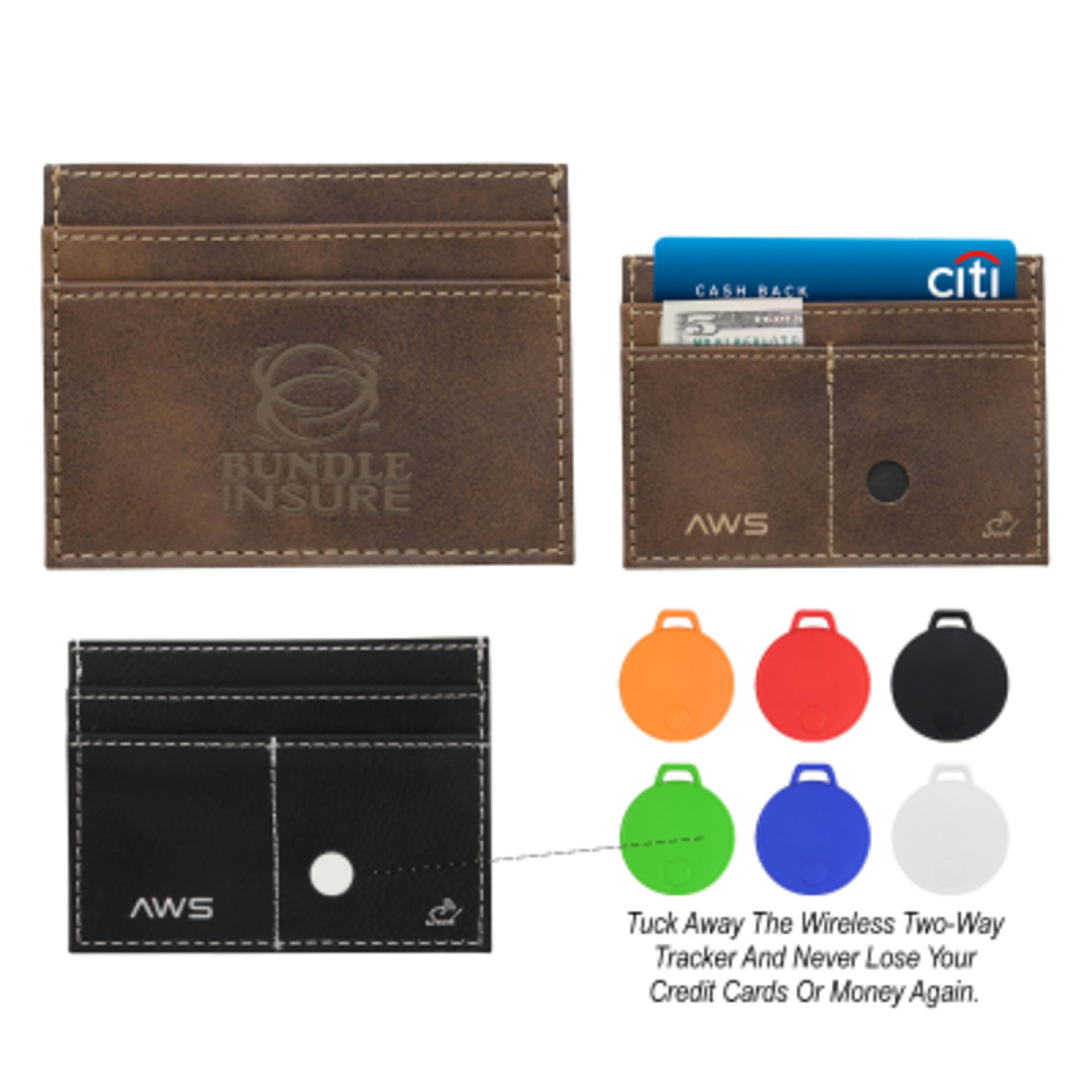 RFID Card Wallet Set with Bluetooth Tracker - 4 in - Group Shot - product view 3