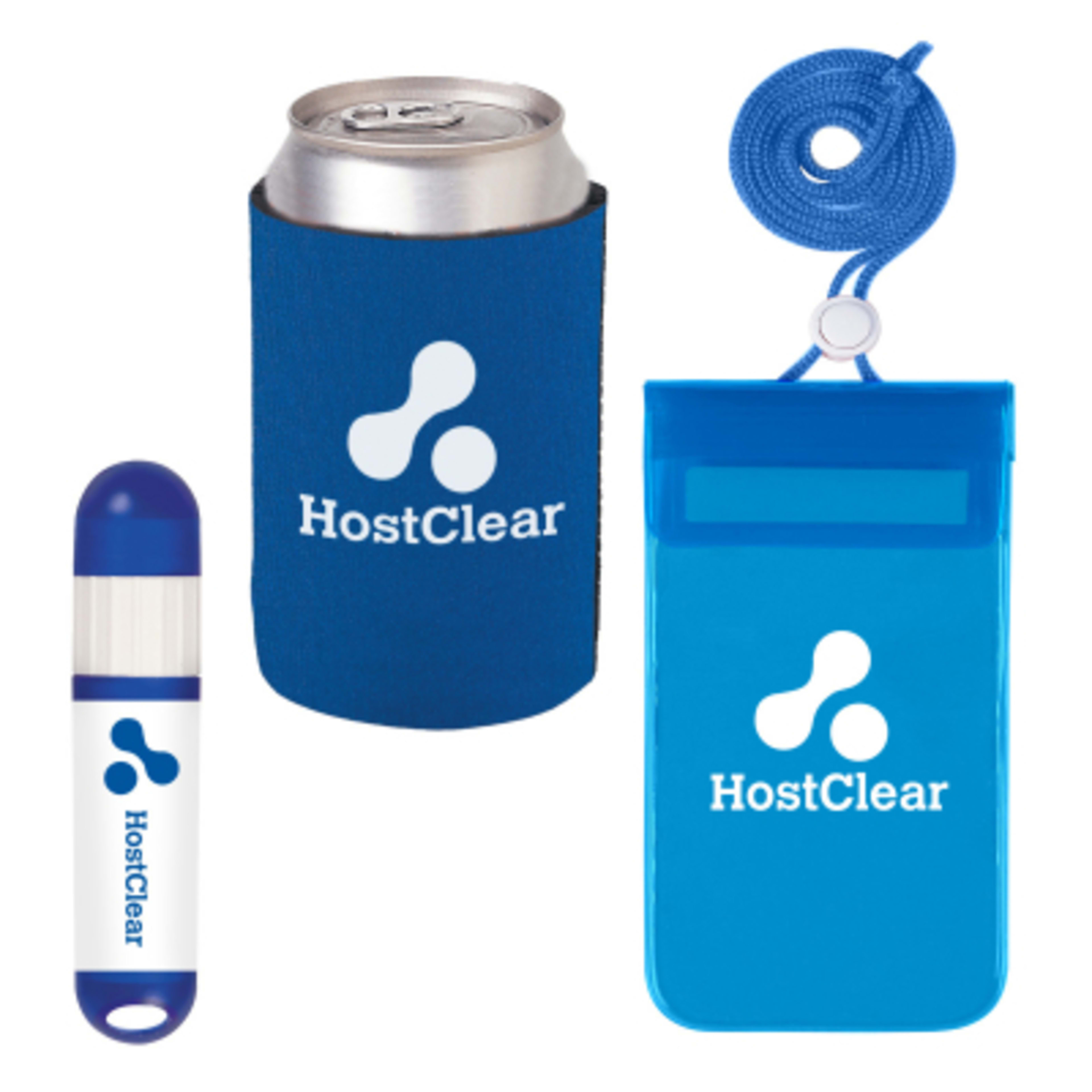 Fun In The Sun Kit Waterproof Pouch Lip Balm Koozie - Group Shot - promotional product with custom logo