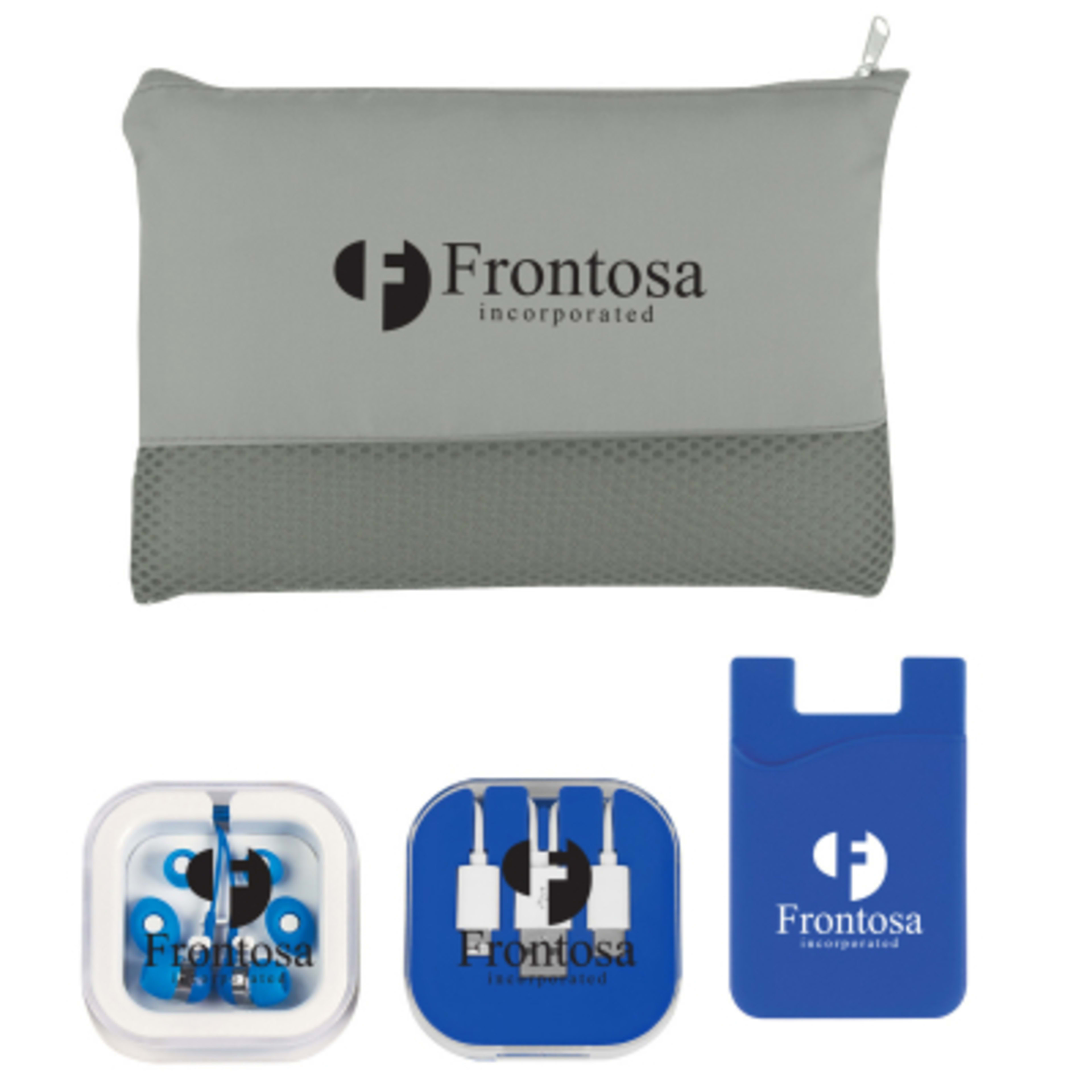 Tech Kit On-The-Go Essentials 4 Piece Charging Cable - Blue - Silkscreen - product view 2